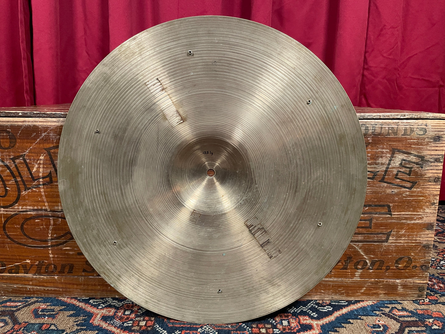 18" Zildjian A 1950s Small Stamp Crash Ride Cymbal w/ Rivets 1551g *Video Demo*