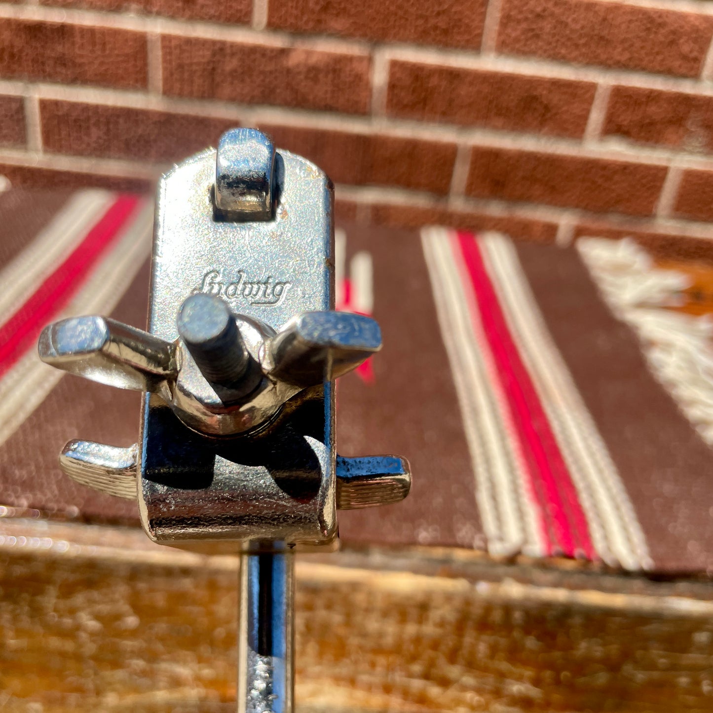 1960s Ludwig 5" Cow Bell No. 129 w/ Cowbell Holder No. 133 Script Logo