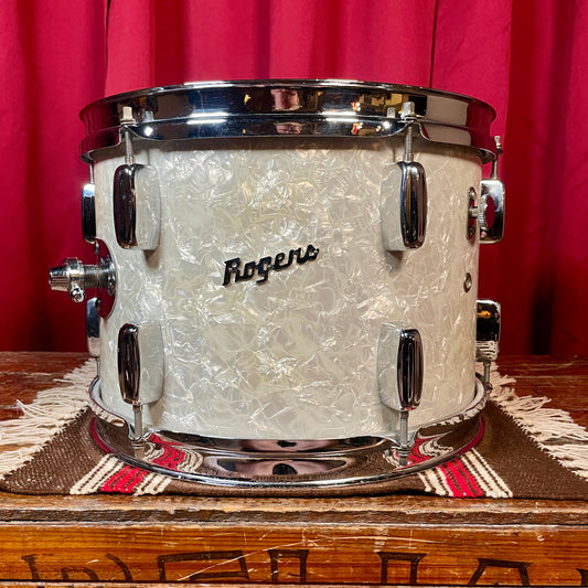 1960s Rogers Holiday 9x13 Tom Drum Single White Marine Pearl Cleveland