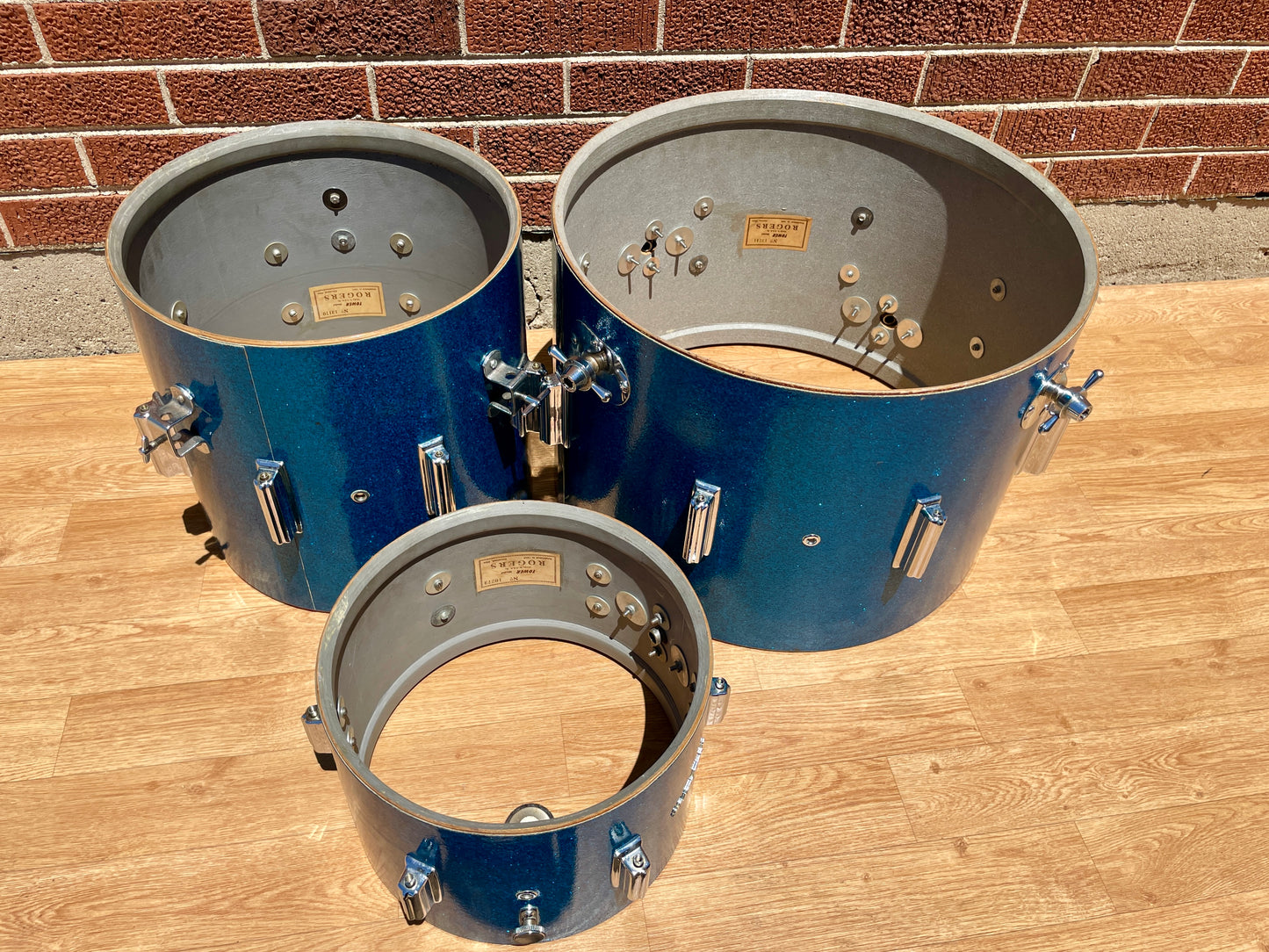 1960s Rogers Tower Delta Drum Set Sparkling Blue Pearl 20/12/14