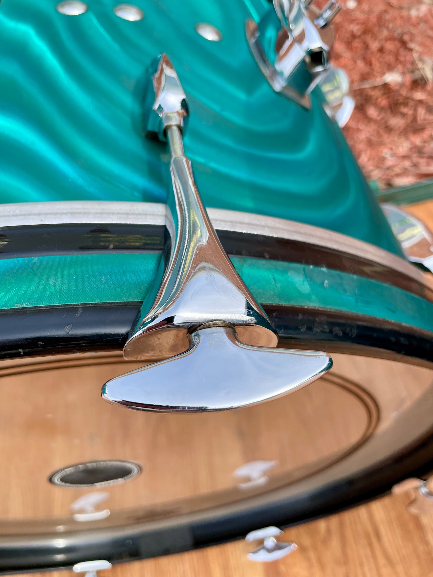 1960s Sonor Teardrop Drum Set Multi-Brilliant Turquoise Satin Flame Blue/Green 20/12/16/5x14