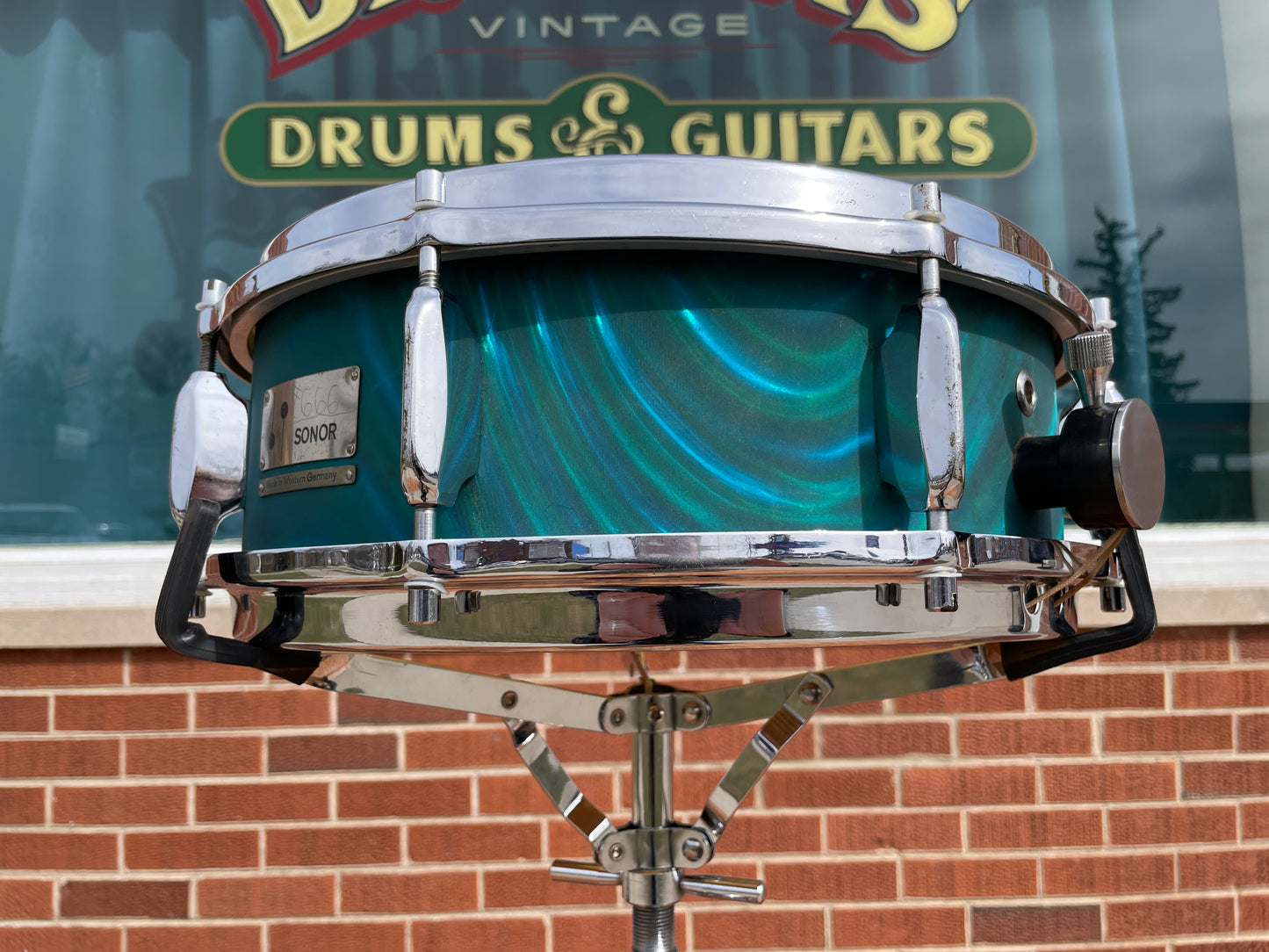 1960s Sonor Teardrop Drum Set Multi-Brilliant Turquoise Satin Flame Blue/Green 20/12/16/5x14