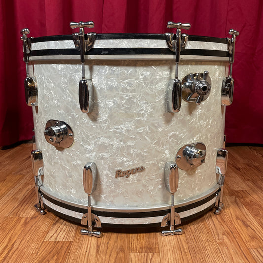 1960s Rogers Holiday 14x22 Bass Drum Single White Marine Pearl Cleveland