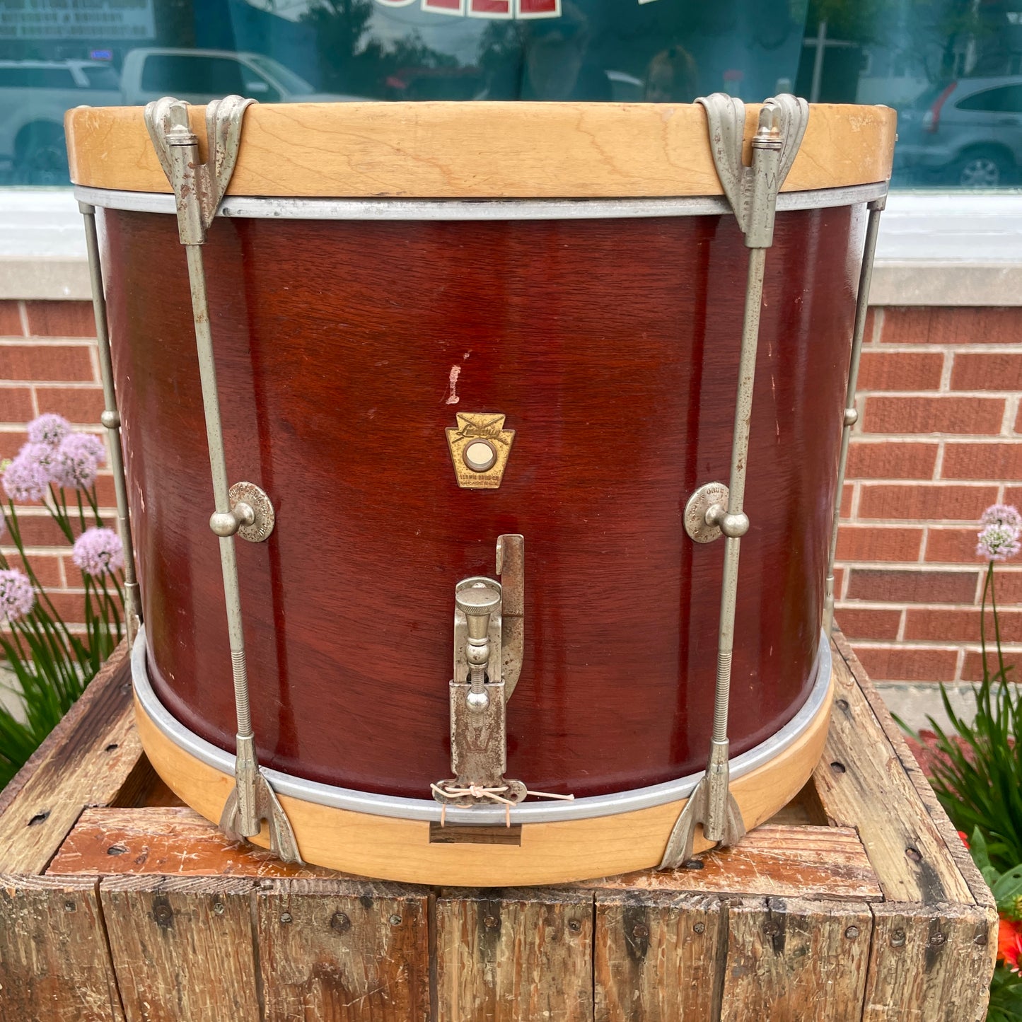 1960s Ludwig Prep Model 10x14 Parade Drum Mahogany No. 3062 Marching Snare