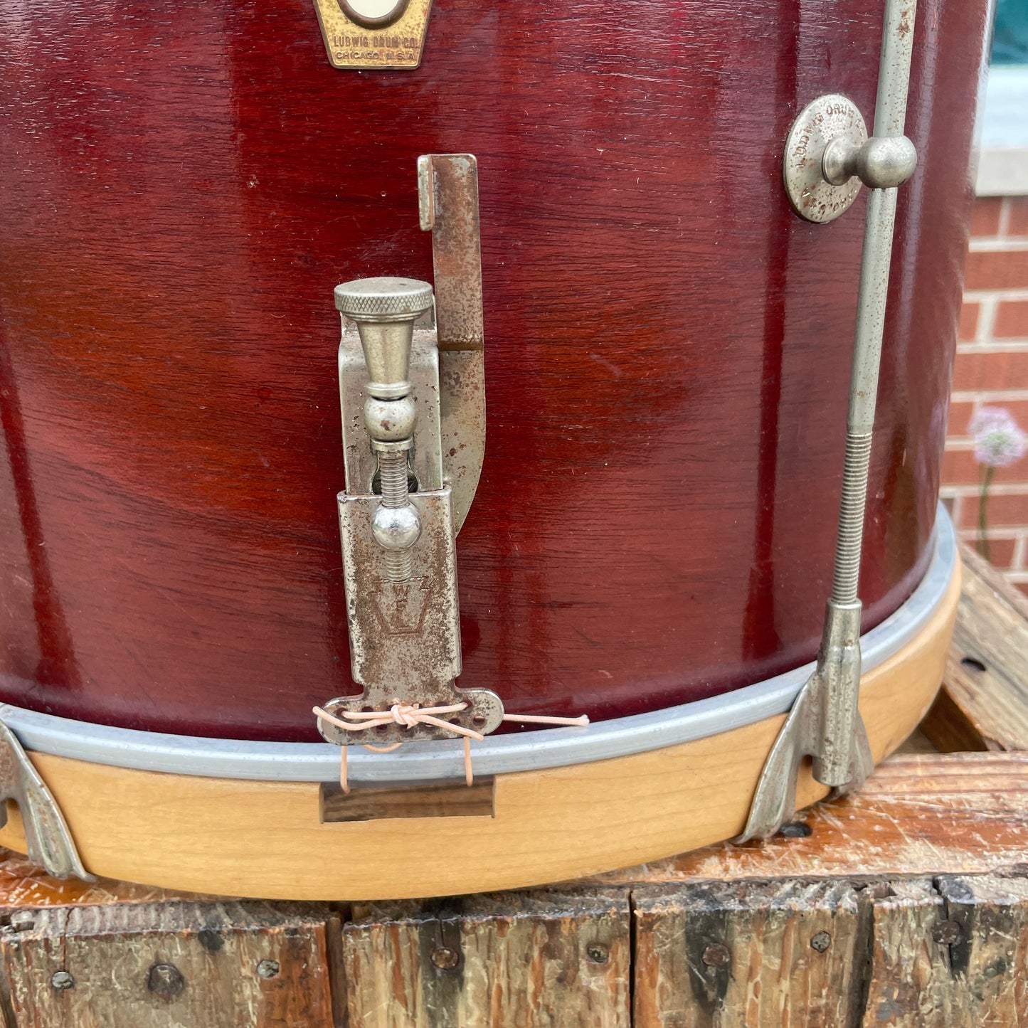 1960s Ludwig Prep Model 10x14 Parade Drum Mahogany No. 3062 Marching Snare