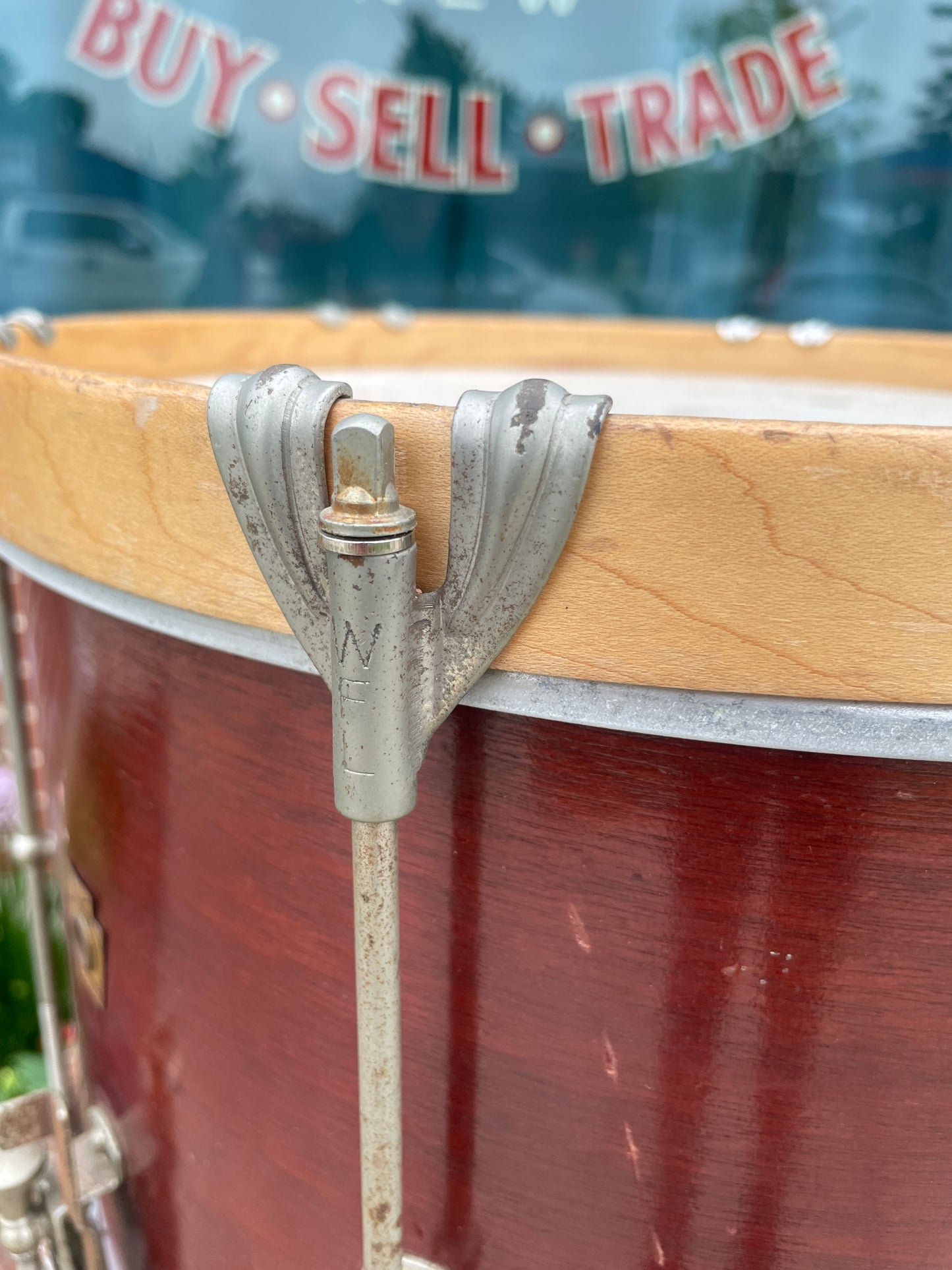 1960s Ludwig Prep Model 10x14 Parade Drum Mahogany No. 3062 Marching Snare