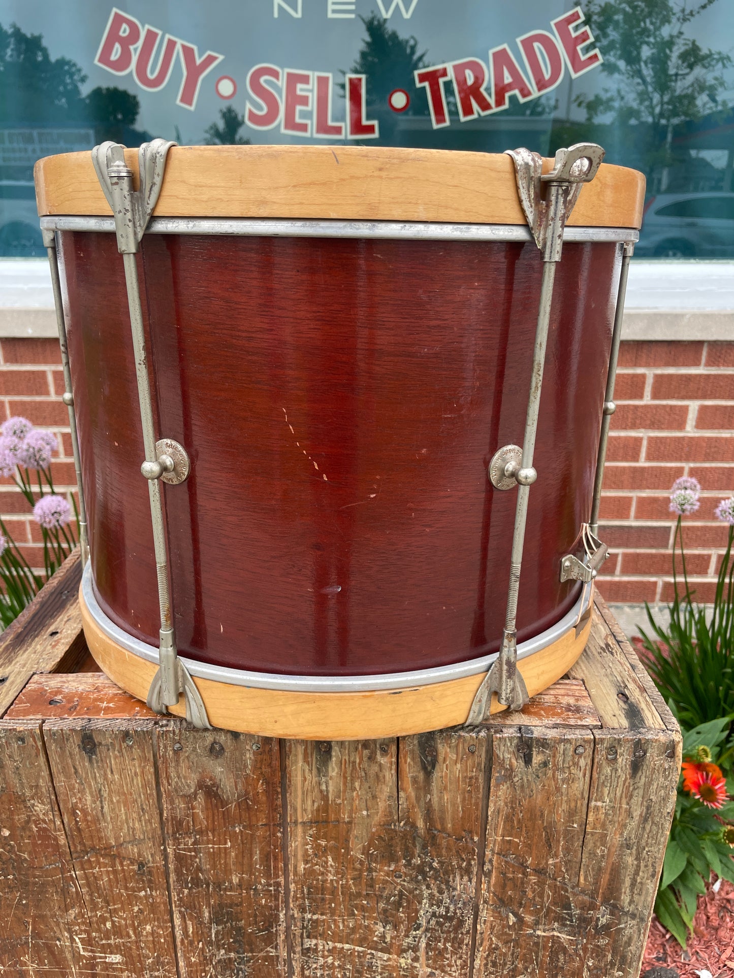 1960s Ludwig Prep Model 10x14 Parade Drum Mahogany No. 3062 Marching Snare