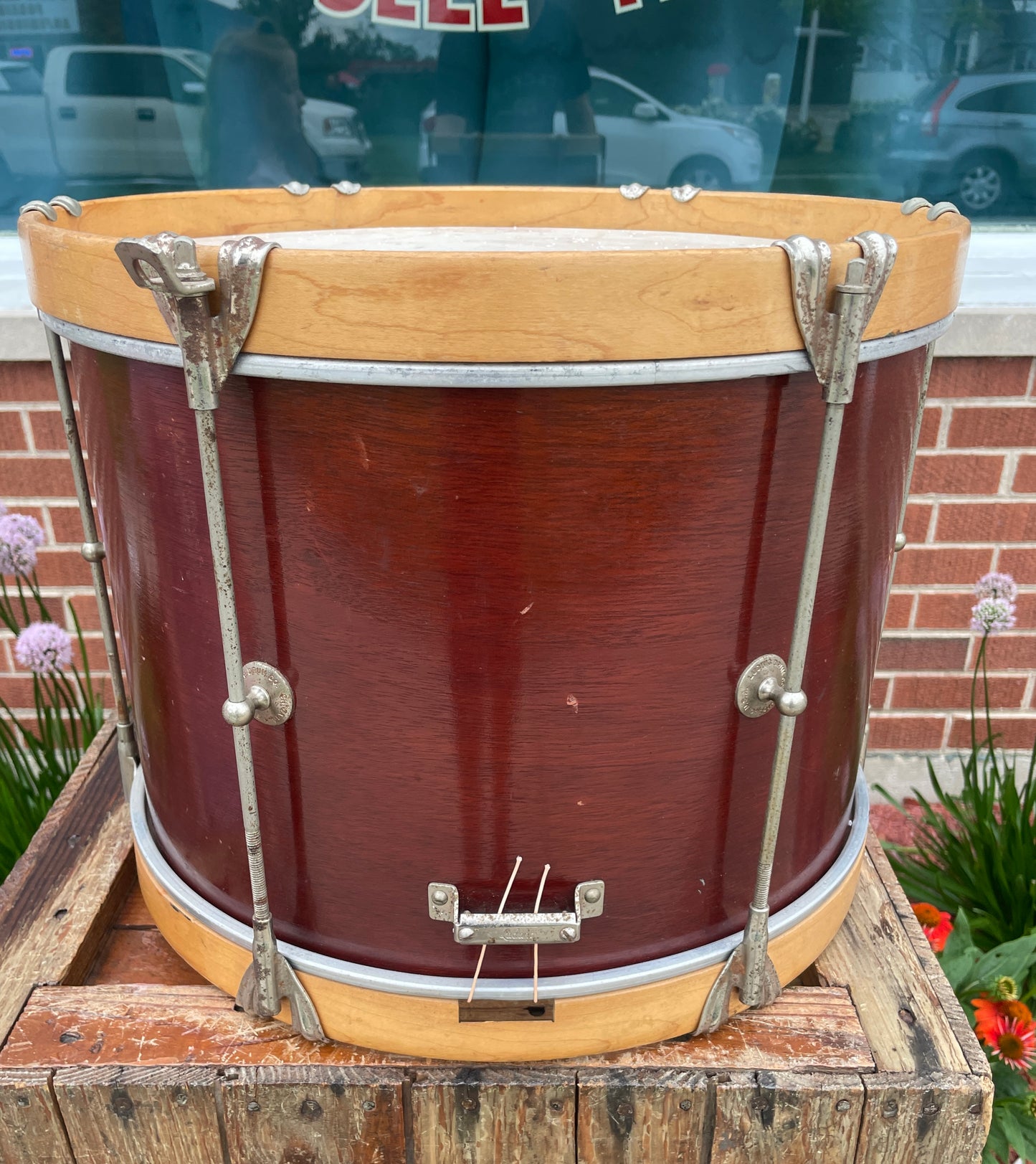 1960s Ludwig Prep Model 10x14 Parade Drum Mahogany No. 3062 Marching Snare