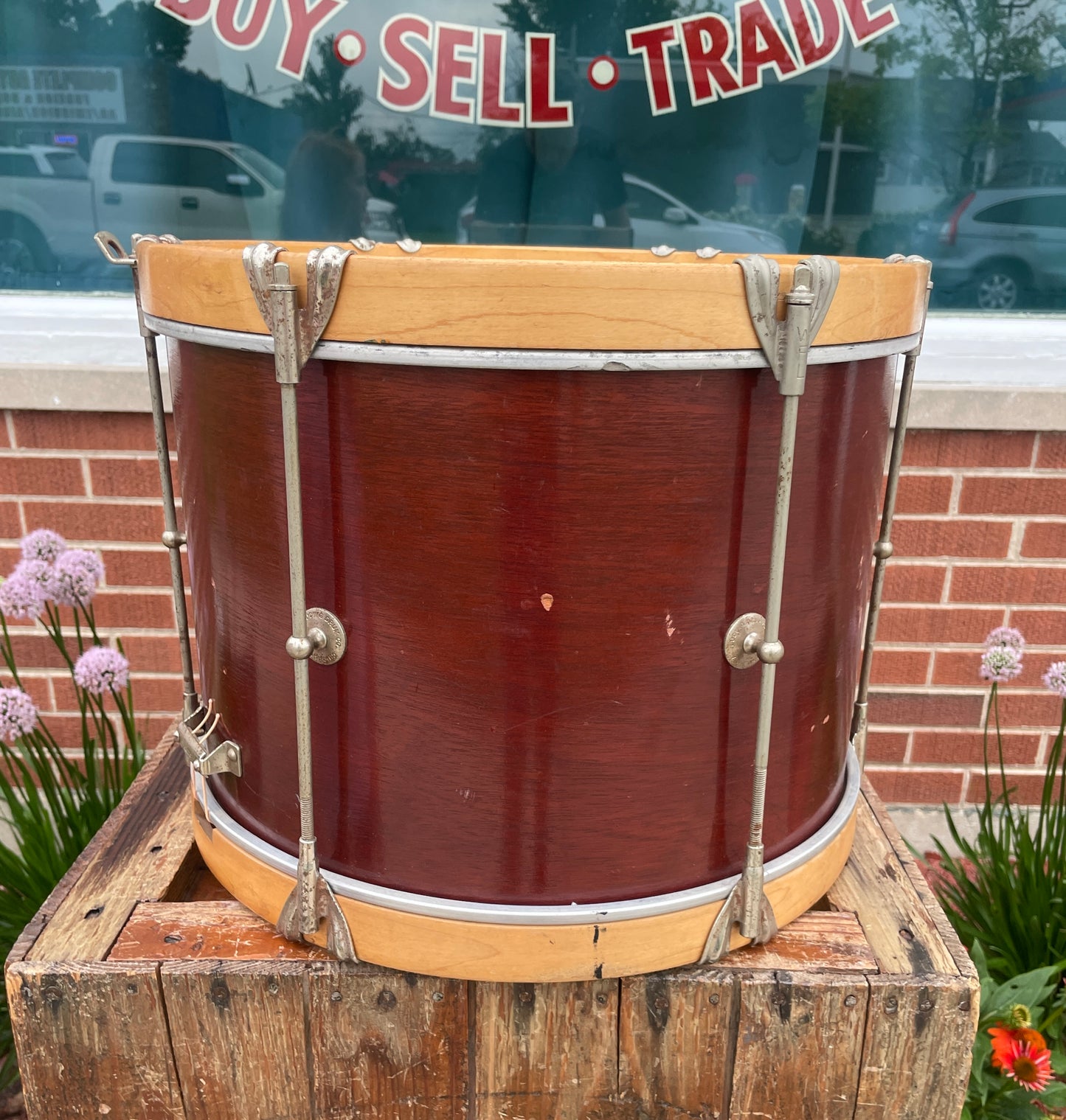 1960s Ludwig Prep Model 10x14 Parade Drum Mahogany No. 3062 Marching Snare