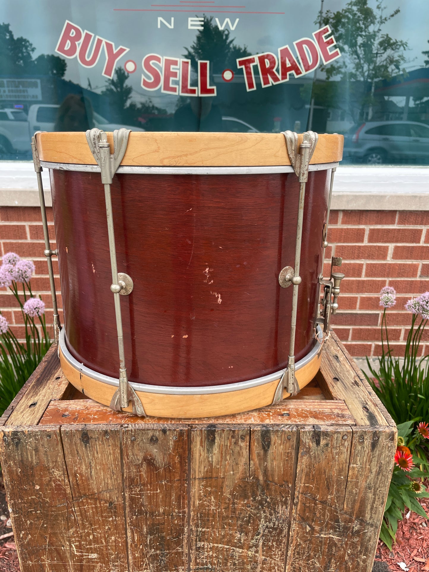 1960s Ludwig Prep Model 10x14 Parade Drum Mahogany No. 3062 Marching Snare