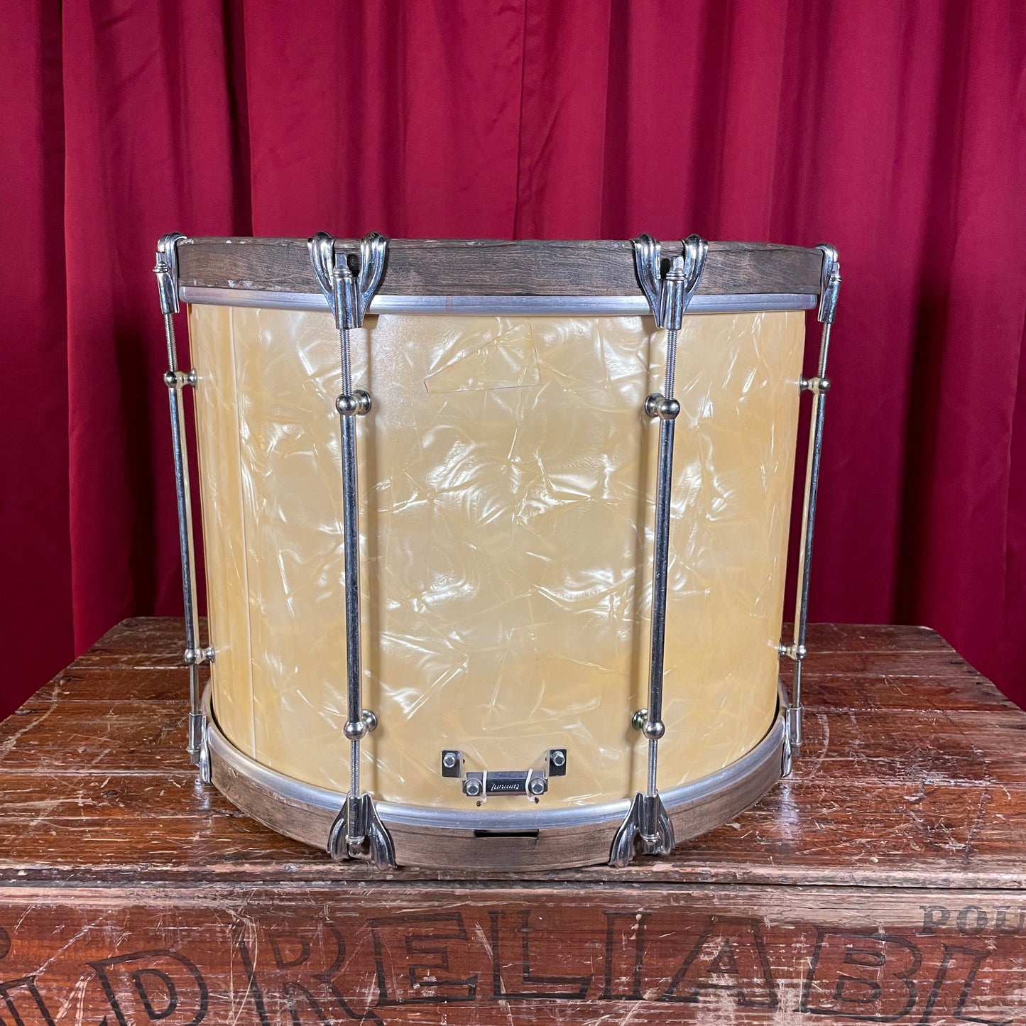 1920s Ludwig & Ludwig 12x16 Marching Snare Drum Avalon White Pearl 16x12