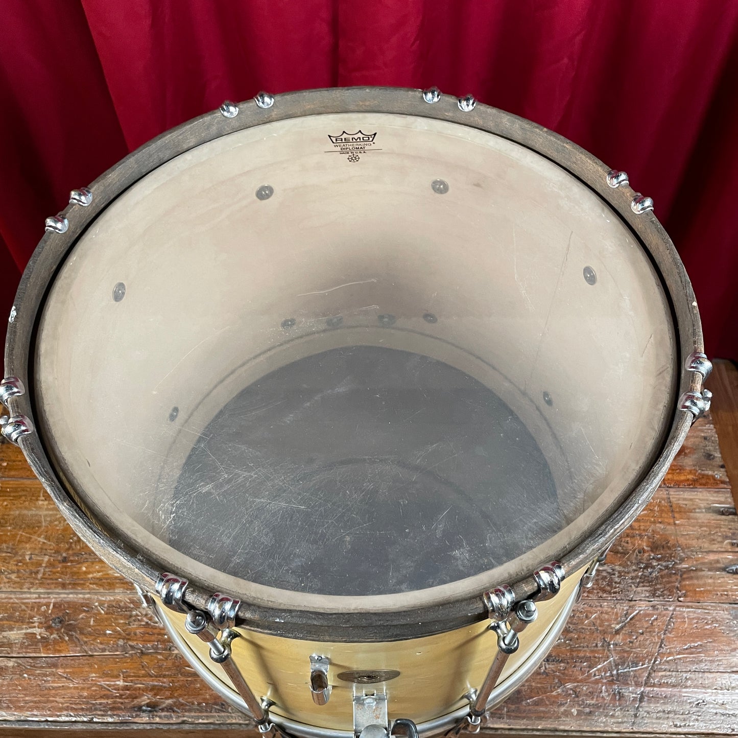 1920s Ludwig & Ludwig 12x16 Marching Snare Drum Avalon White Pearl 16x12