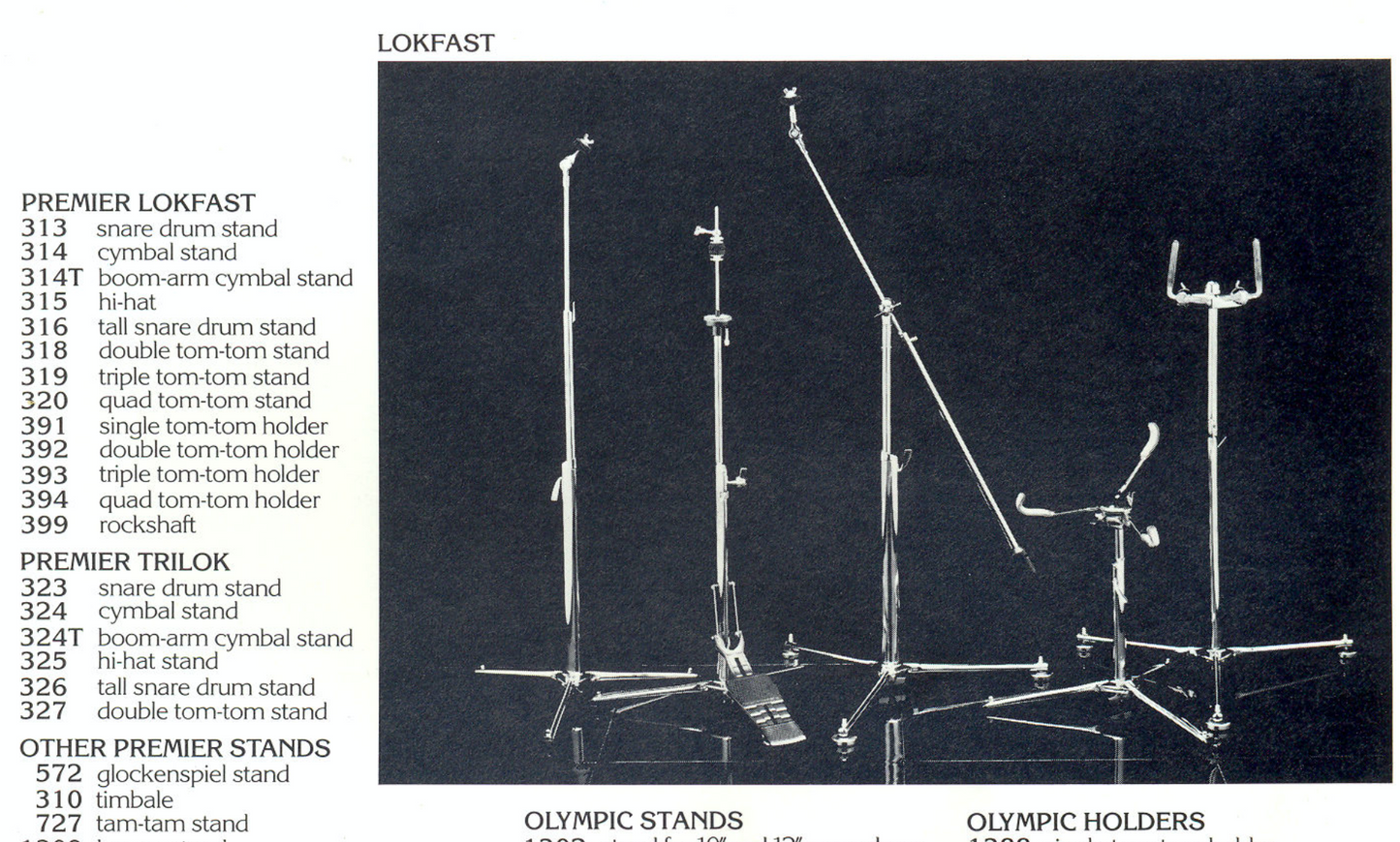 1970s Premier 314T Lokfast Boom Arm Cymbal Stand Flat Base #1