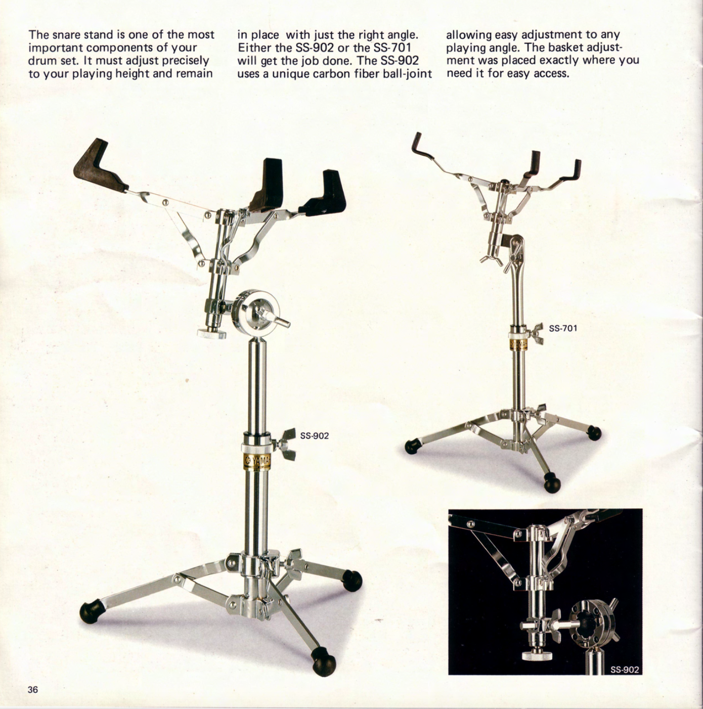 1970s Yamaha SS-902 Single Braced Snare Stand Gold Label MIJ