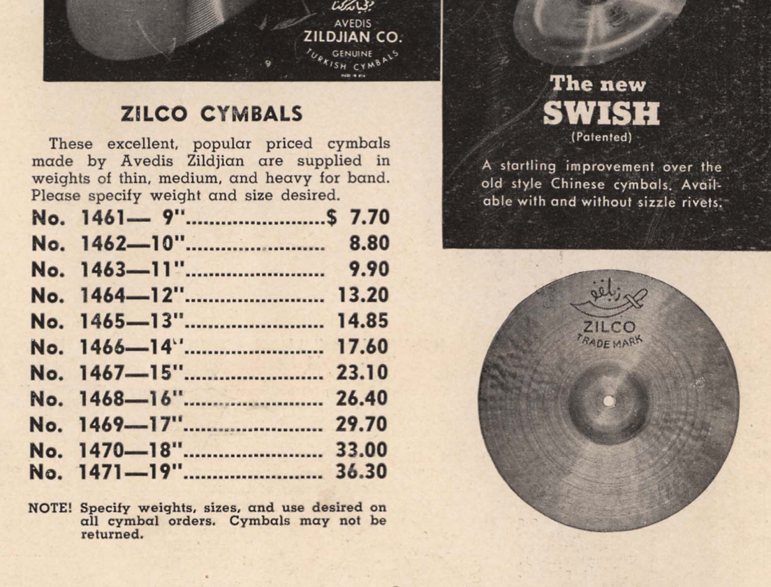 14" Zilco by Zildjian 1940s-50s Heavy Ride / Hi-Hat Single Cymbal w/ Rivets 1352g *Video Demo*