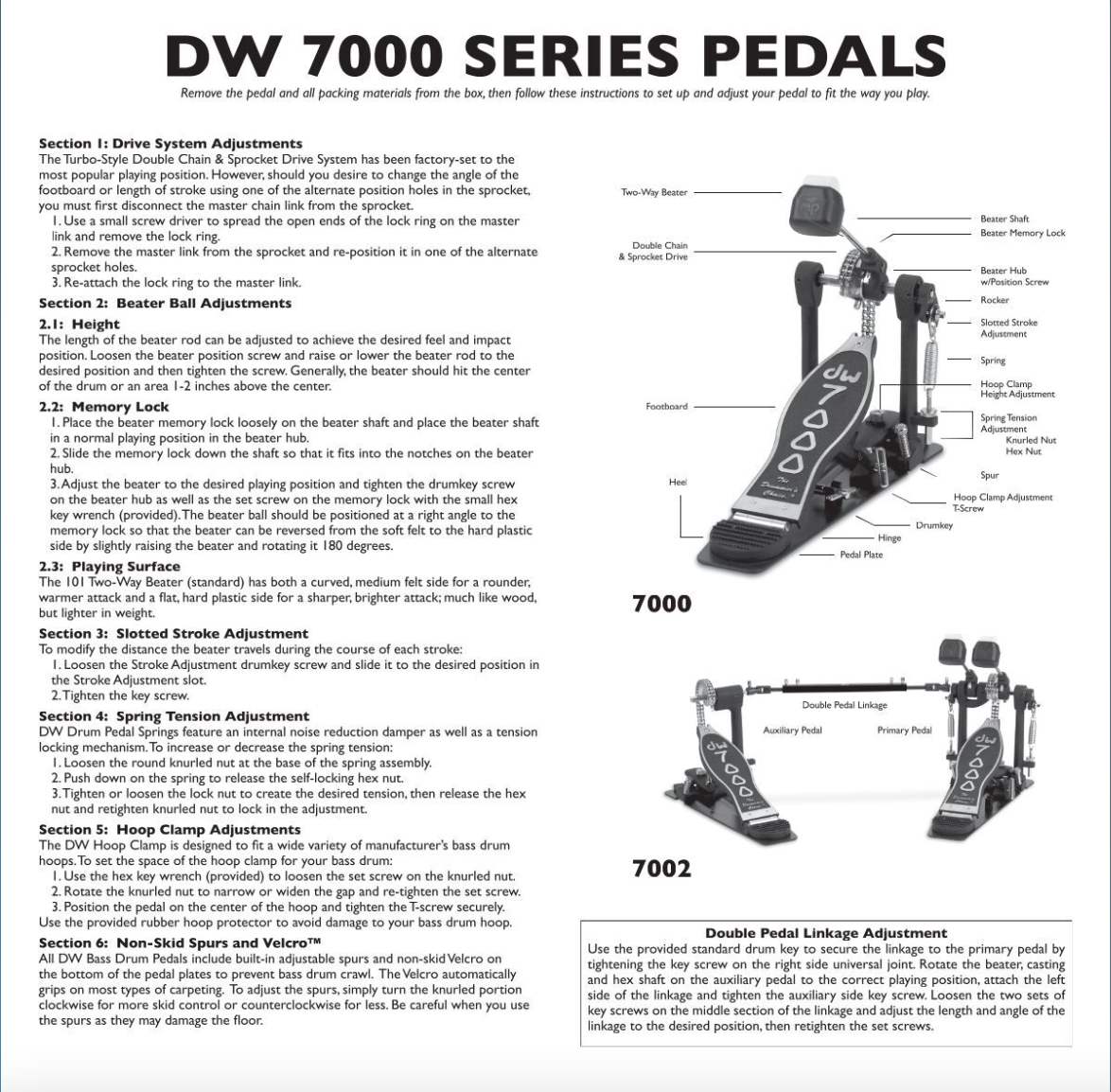 DW 7000 Series Double Bass Drum Pedal 7002