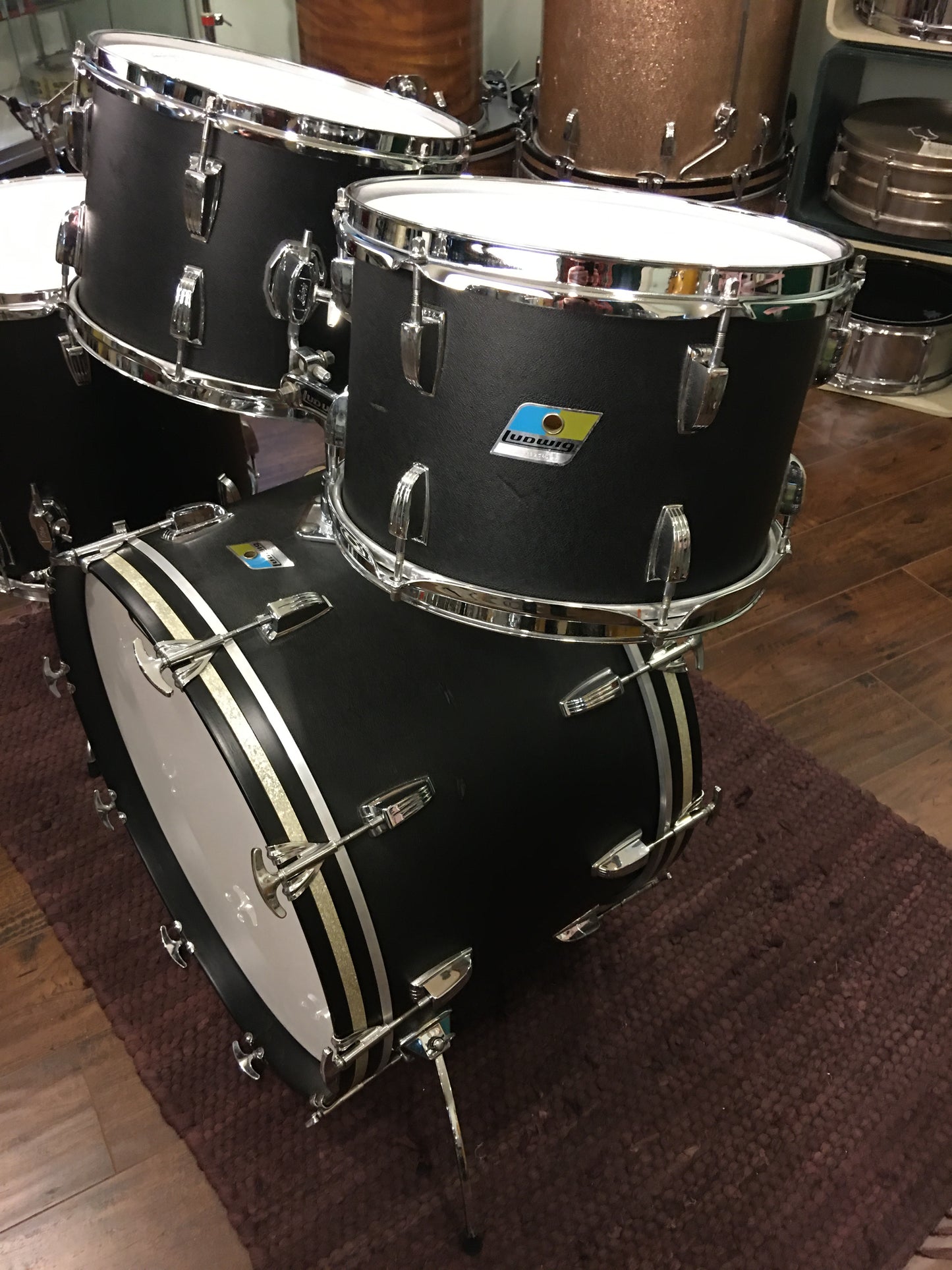 1970 Ludwig Hollywood Drum Set Black Panther 22/12/13/16