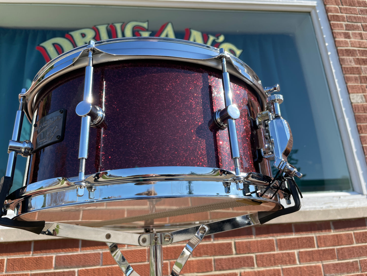 Canopus 6.5x14 Neo Vintage M2 Snare Drum Merlot Glitter