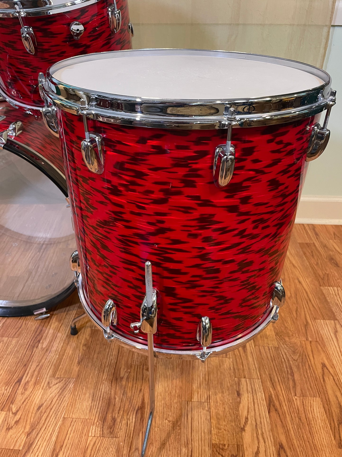 1960s Slingerland Red Tiger Drum Set 20/12/13/16