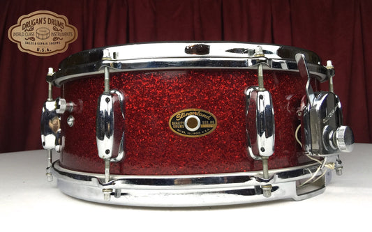 Vintage 1965 Slingerland Artist Snare Drum - Red Glass Glitter