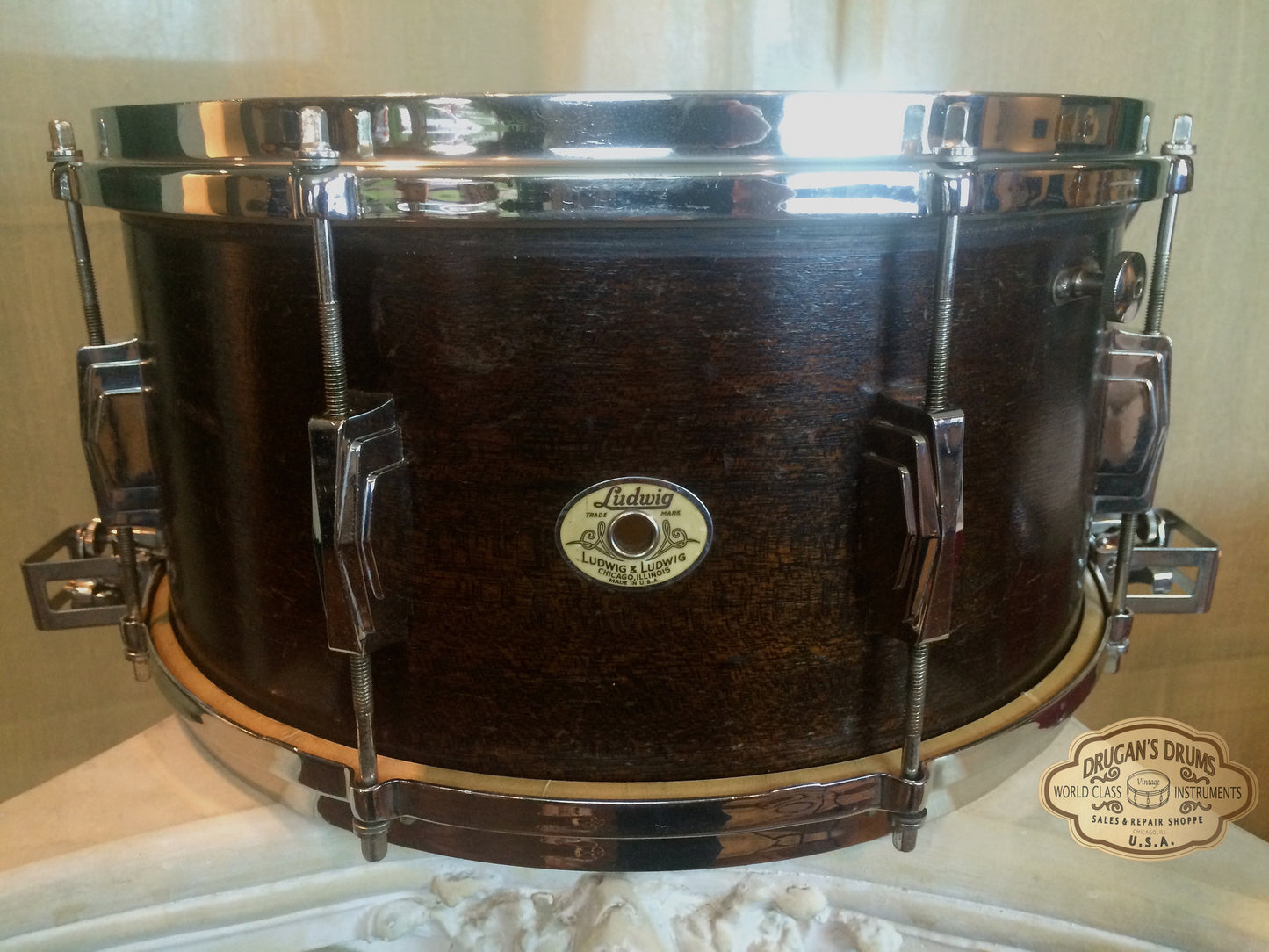 Stunning 1939 Super Ludwig & Ludwig 6.5x14 Snare Drum