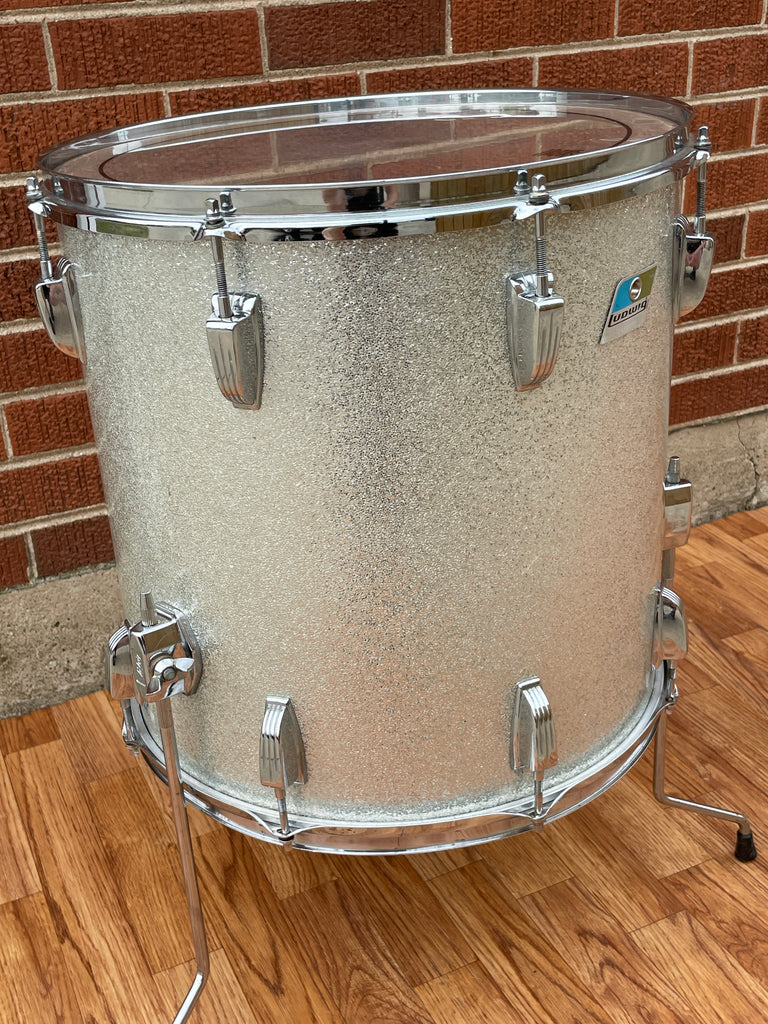 1970s Ludwig 16x16 Floor Tom Silver Sparkle Drugan S Drums And Guitars