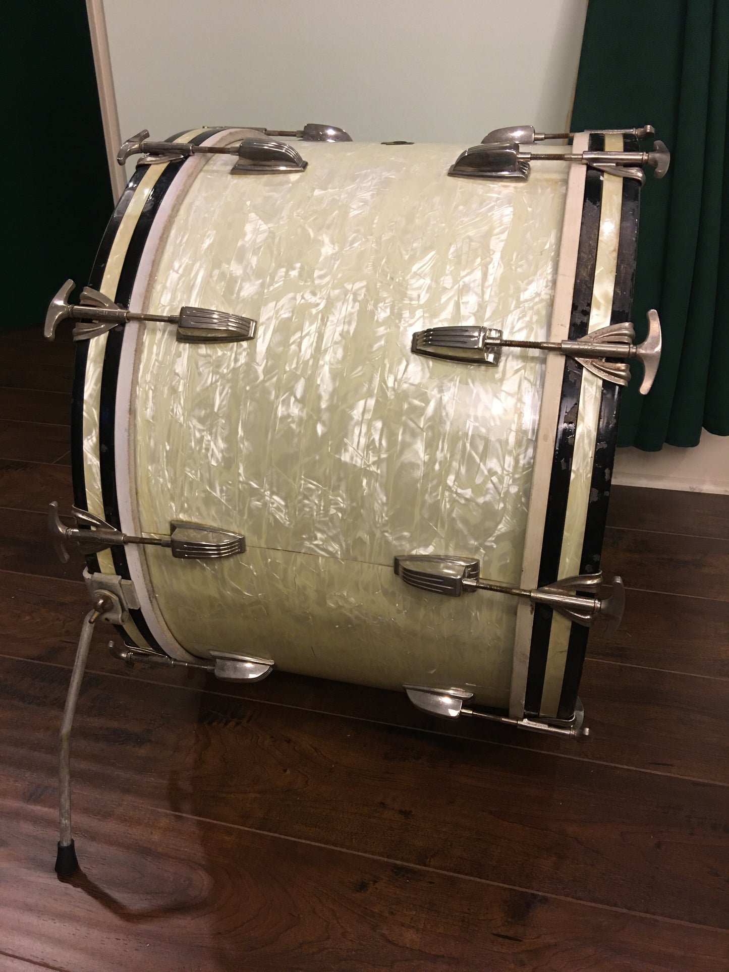 1948-52 WFL Ludwig 14x22 Virgin Bass Drum White Marine Pearl