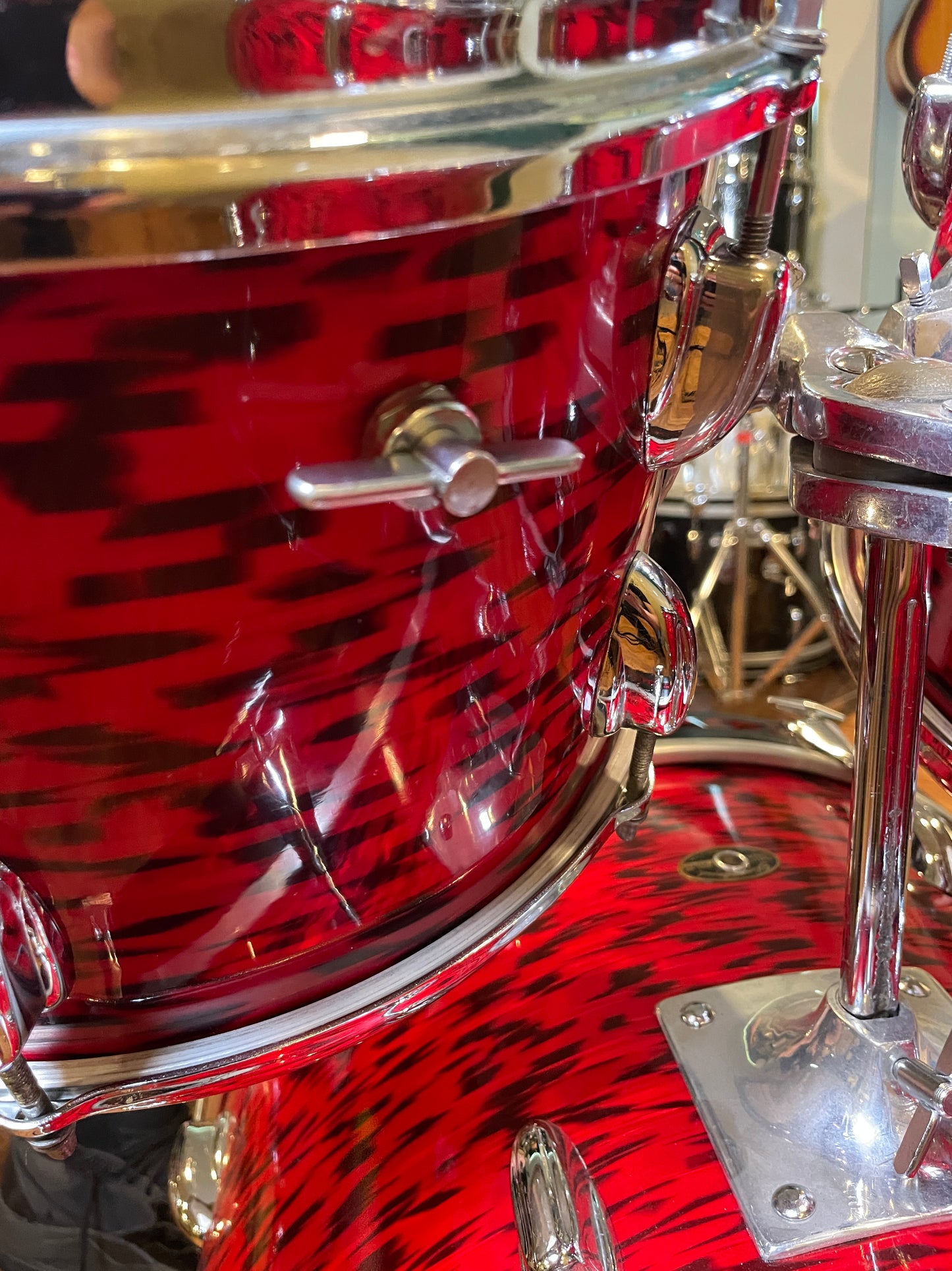 1960s Slingerland Red Tiger Drum Set 20/12/13/16