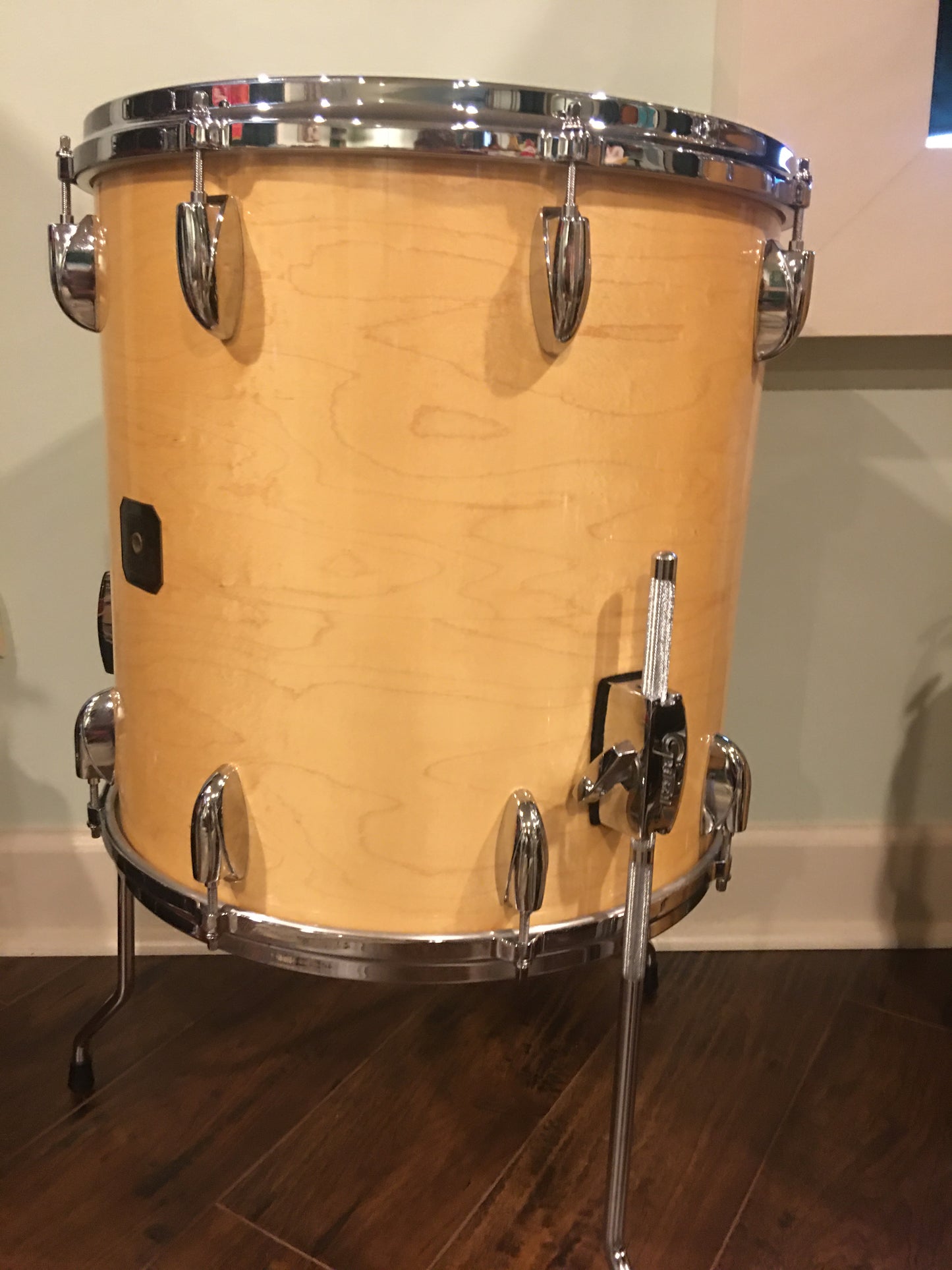 1980s Gretsch Square Badge 16X16 Floor Tom Natural Maple