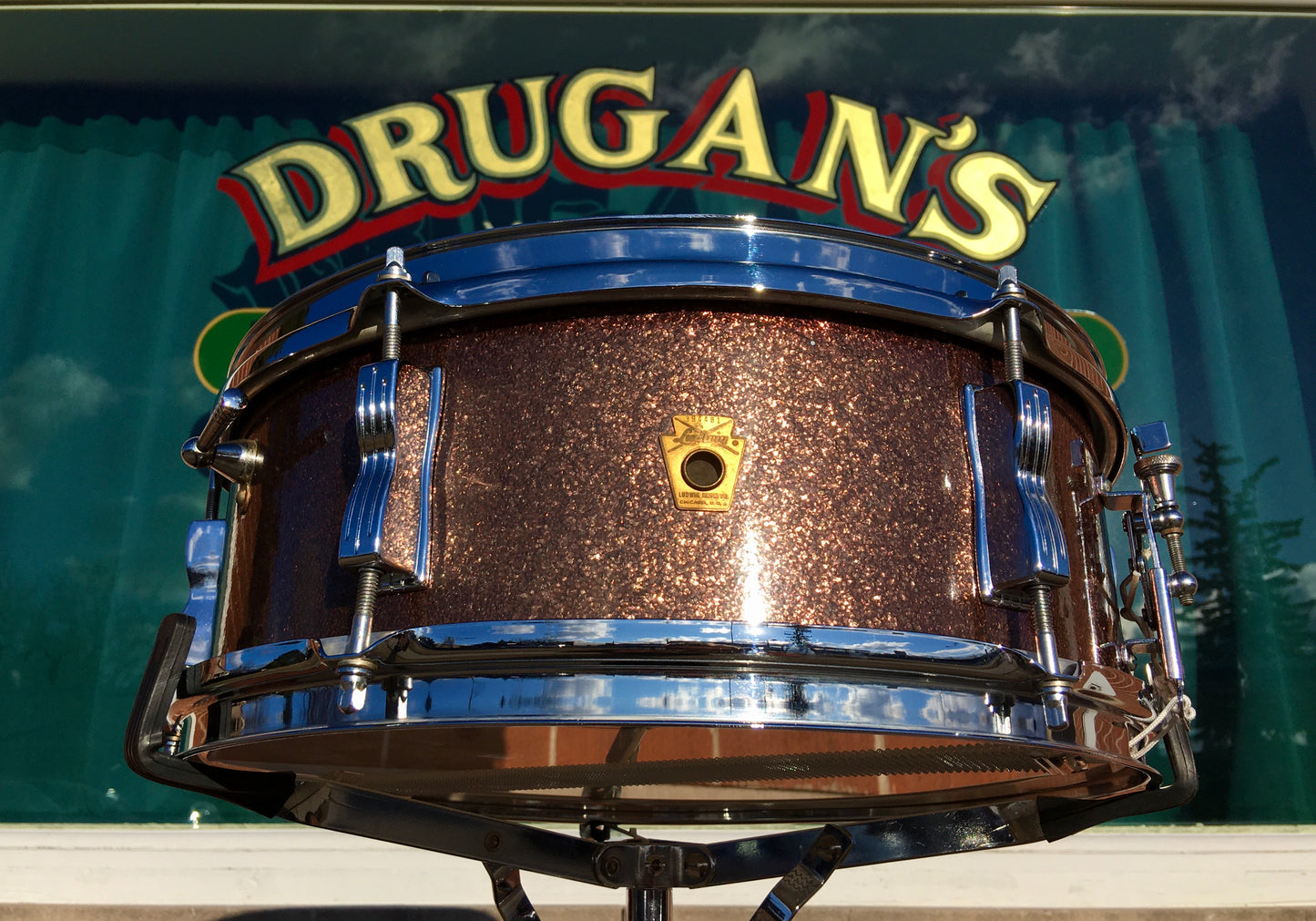 1966 Ludwig 5x14 Burgundy Sparkle Pioneer Snare Drum