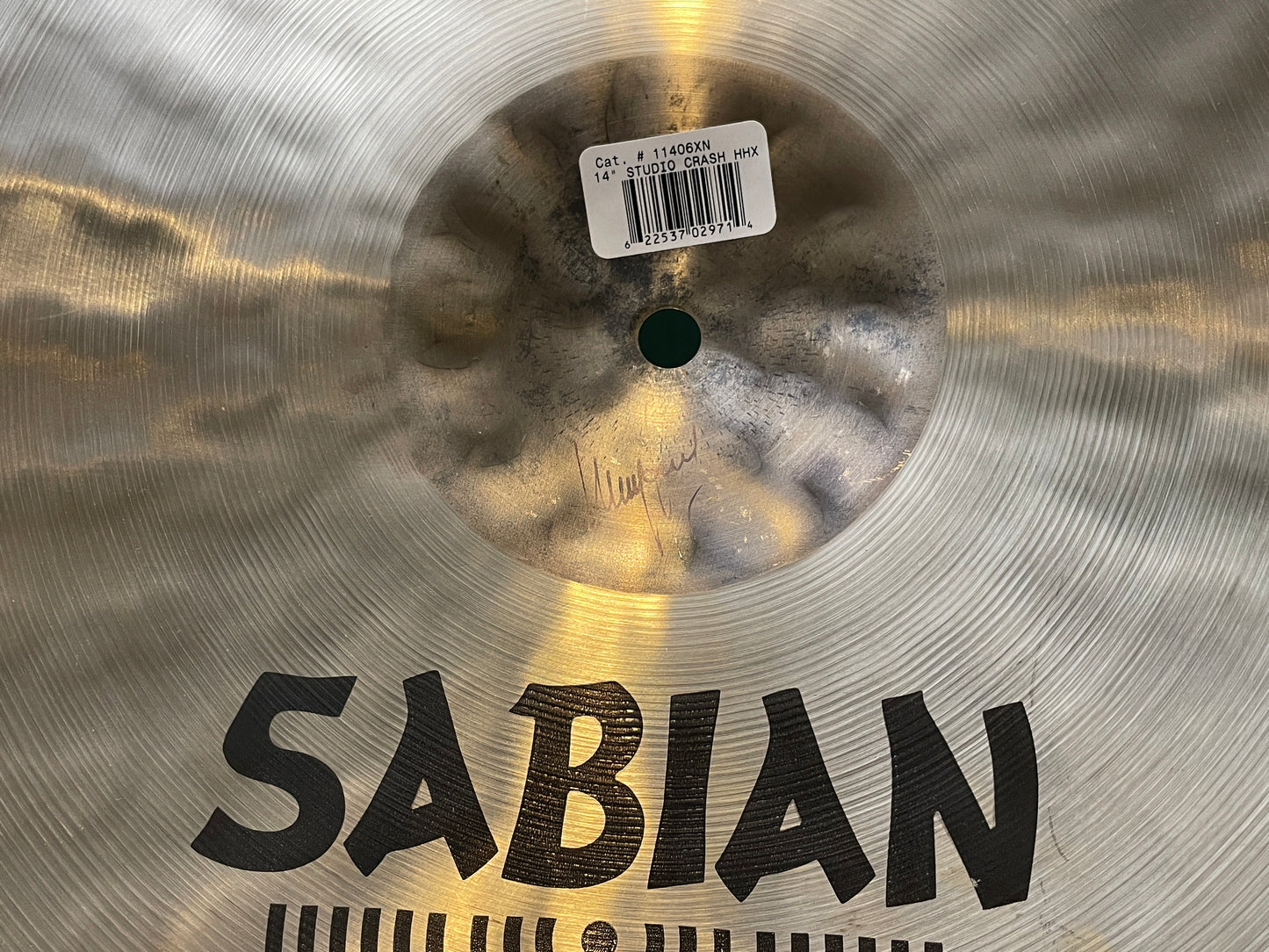 N.O.S. 14" Sabian Hand Hammered HHX Studio Crash Cymbal 806g