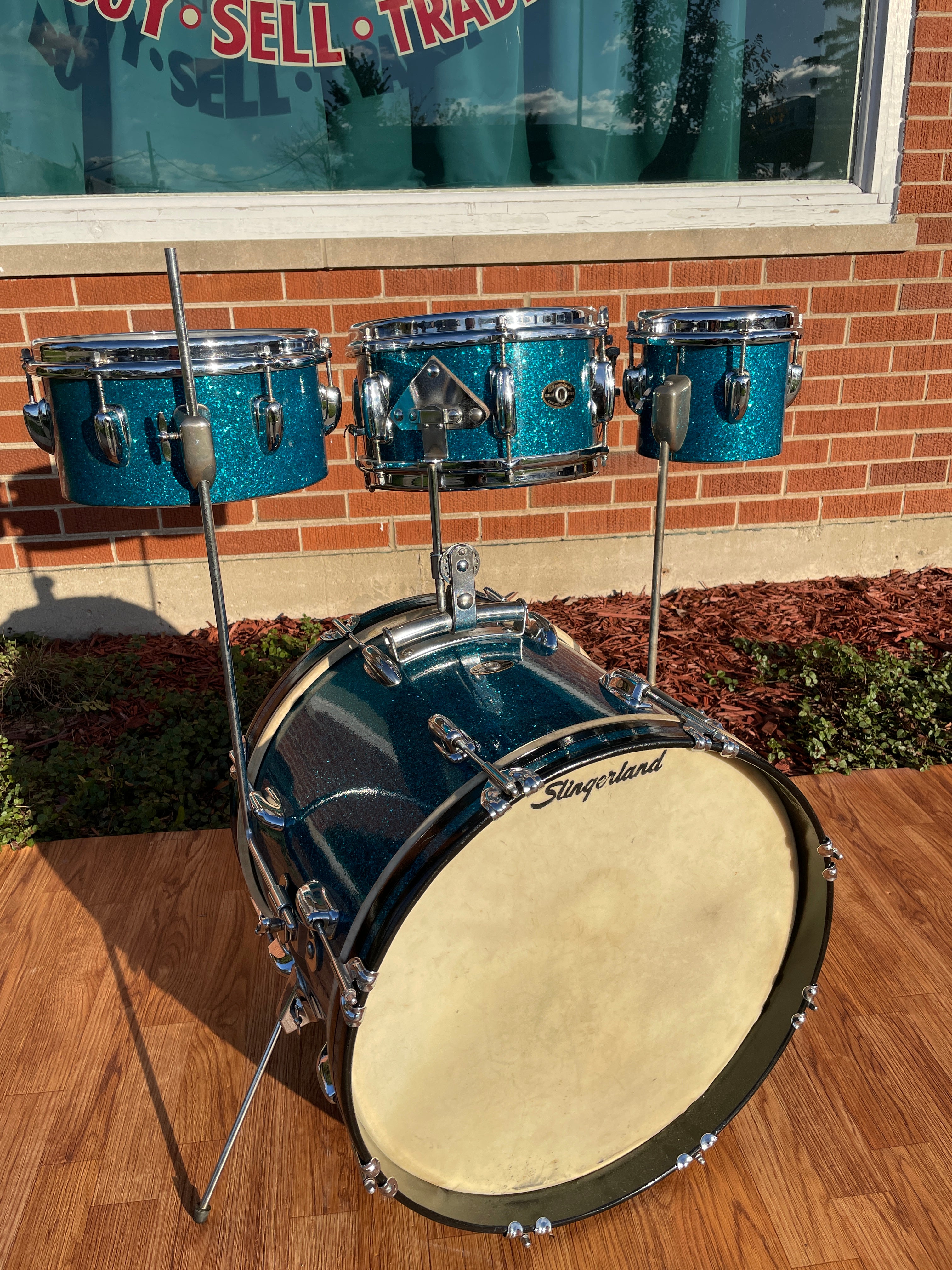 1958 Slingerland Radio King Little Pro Outfit No. 4N Drum Set Aqua 