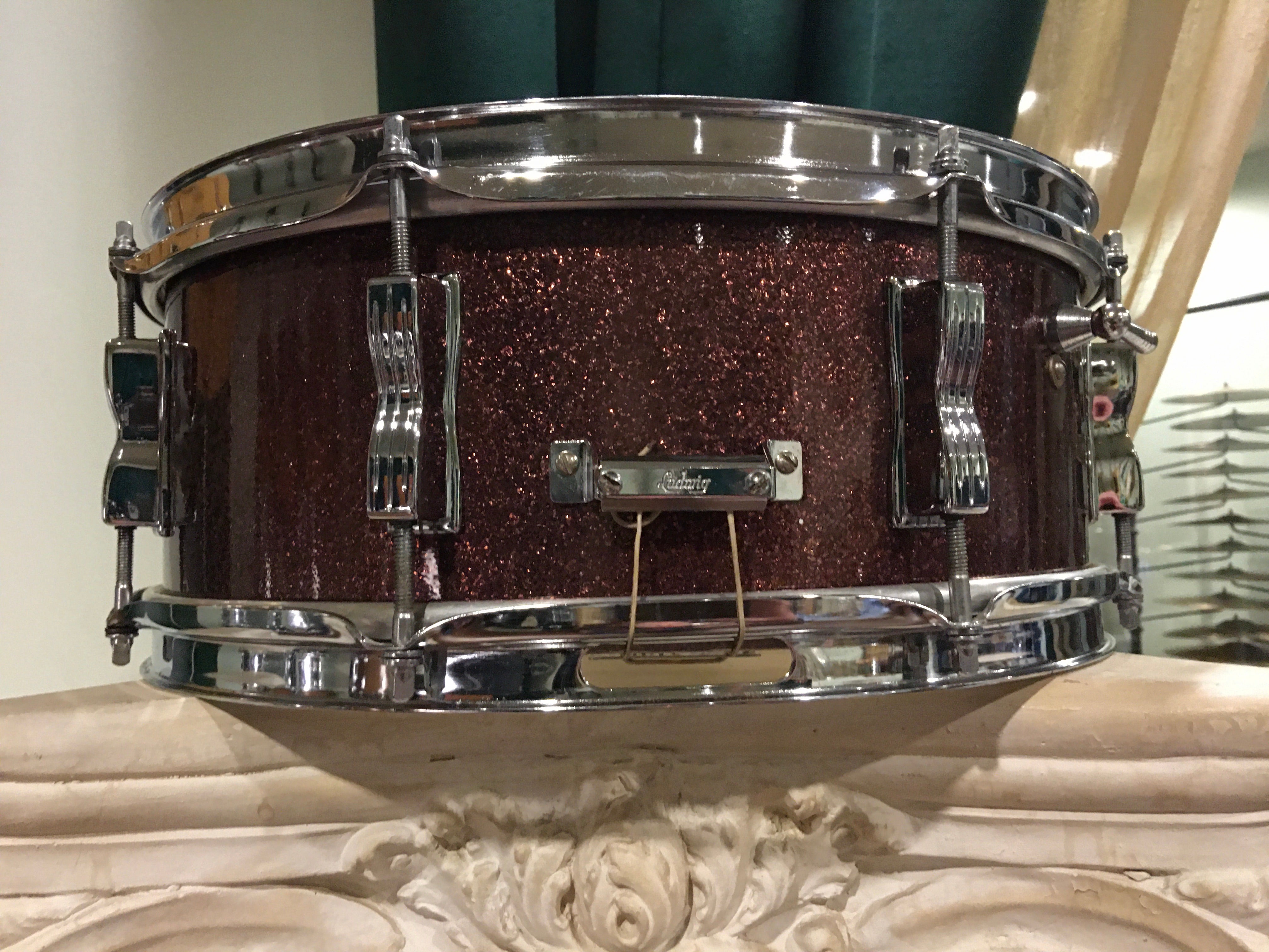 1966 Ludwig 5x14 Jazz Festival Snare Drum Burgundy Sparkle