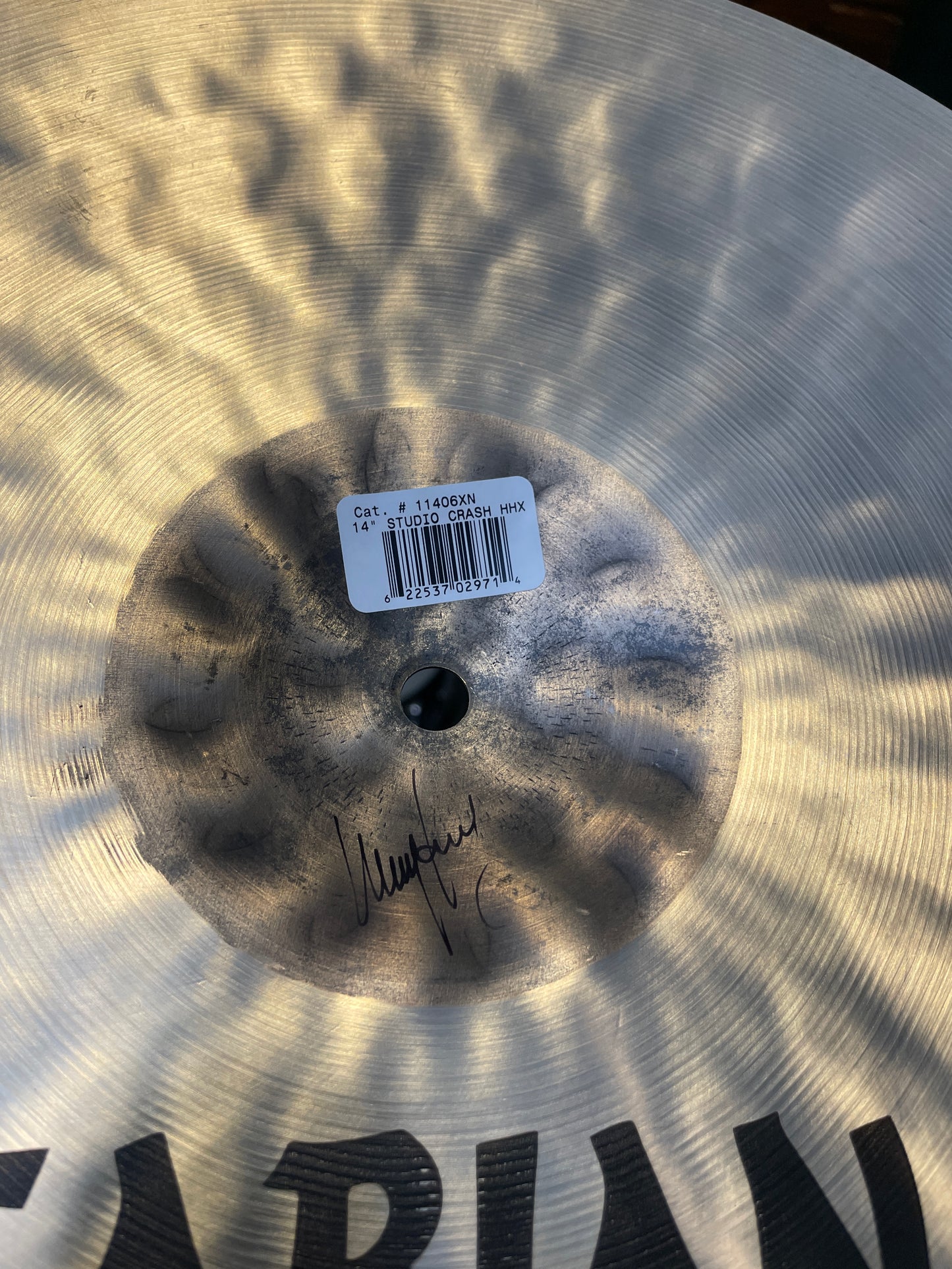 N.O.S. 14" Sabian Hand Hammered HHX Studio Crash Cymbal 806g