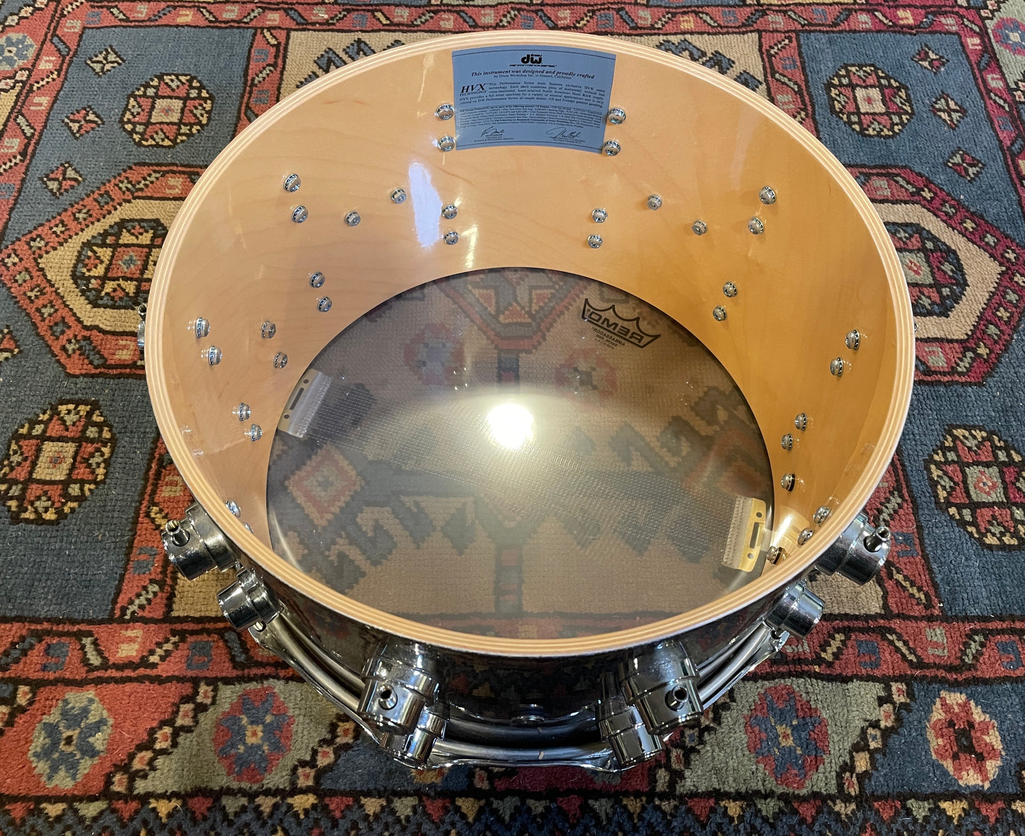 DW 8x14 Performance Series Snare Drum Pewter Glass Glitter Drum Workshop