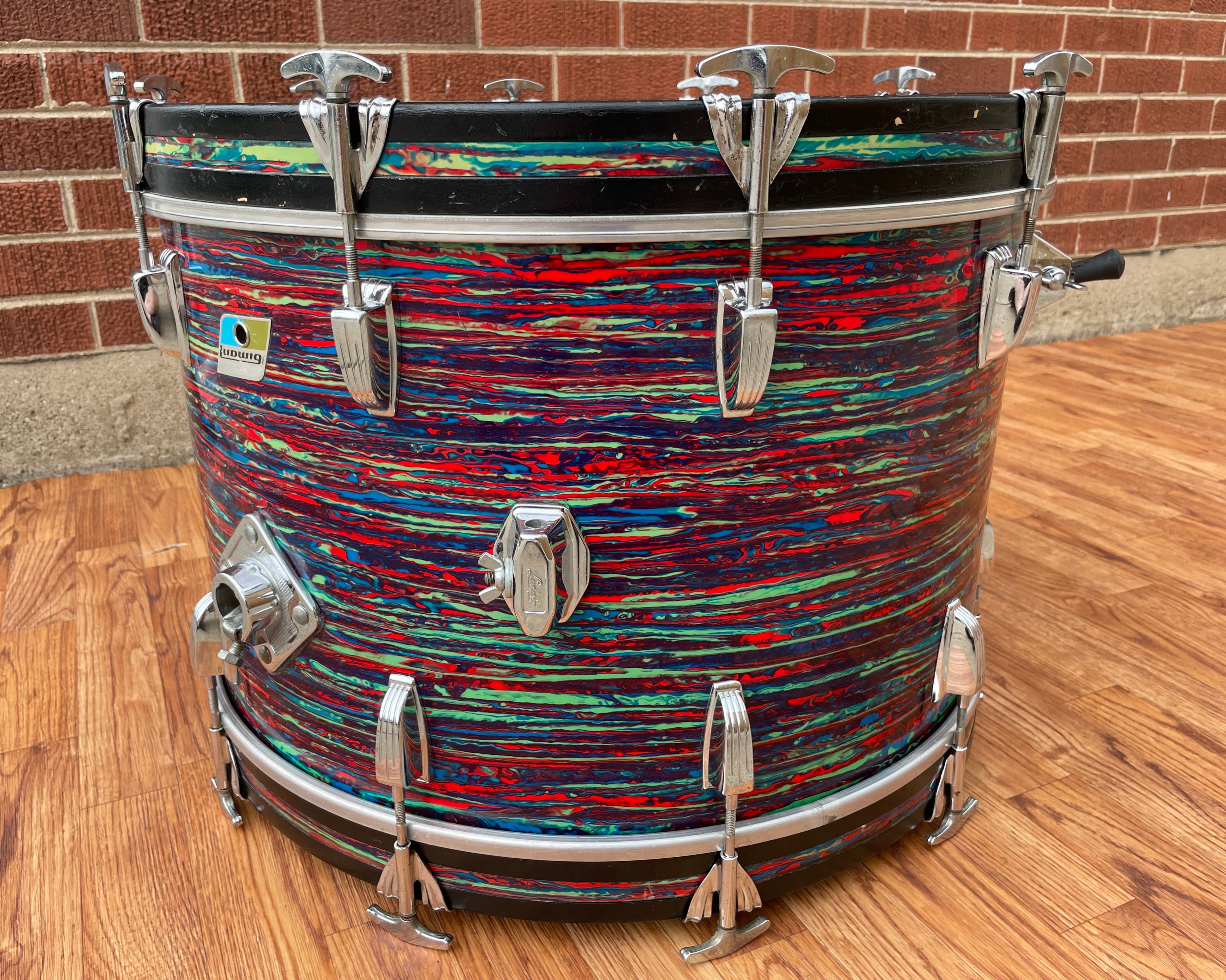 1970s Ludwig 14x22 Bass Drum Psychedelic Red – Drugan's Drums