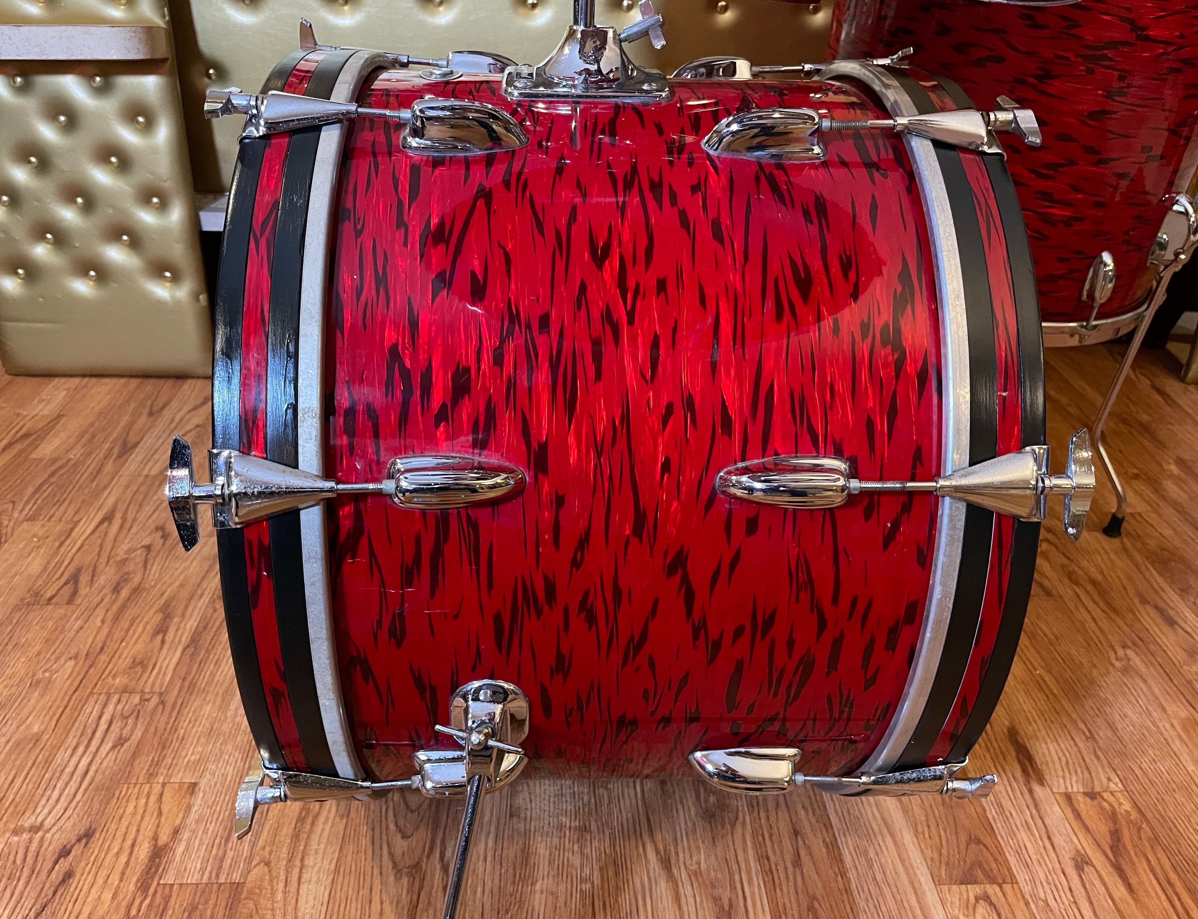 1970s Slingerland Red Tiger Drum Set 20/12/13/16 – Drugan's Drums