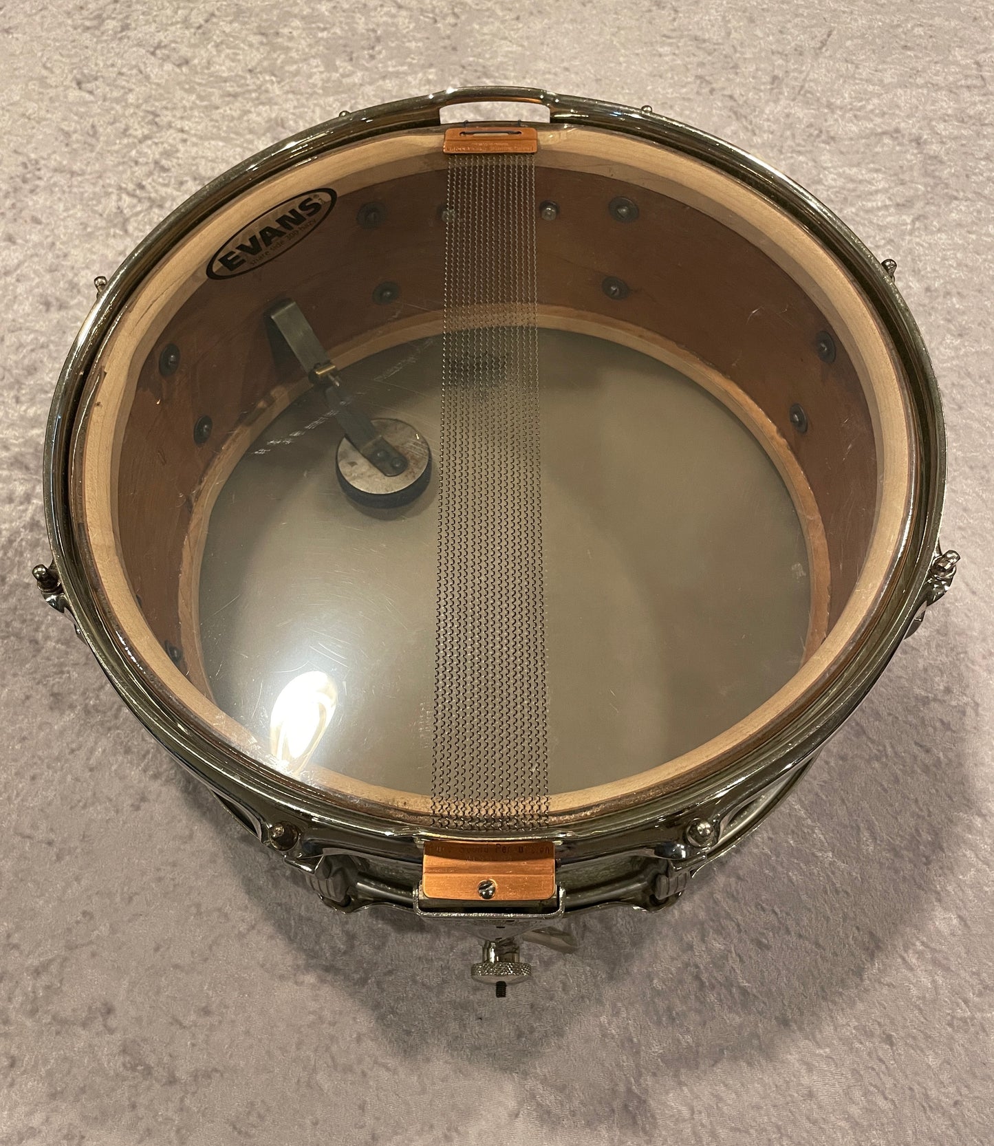 1958-59 Ludwig 5.5x14 Buddy Rich Model Super Classic Snare Drum Silver Sparkle Transition Badge
