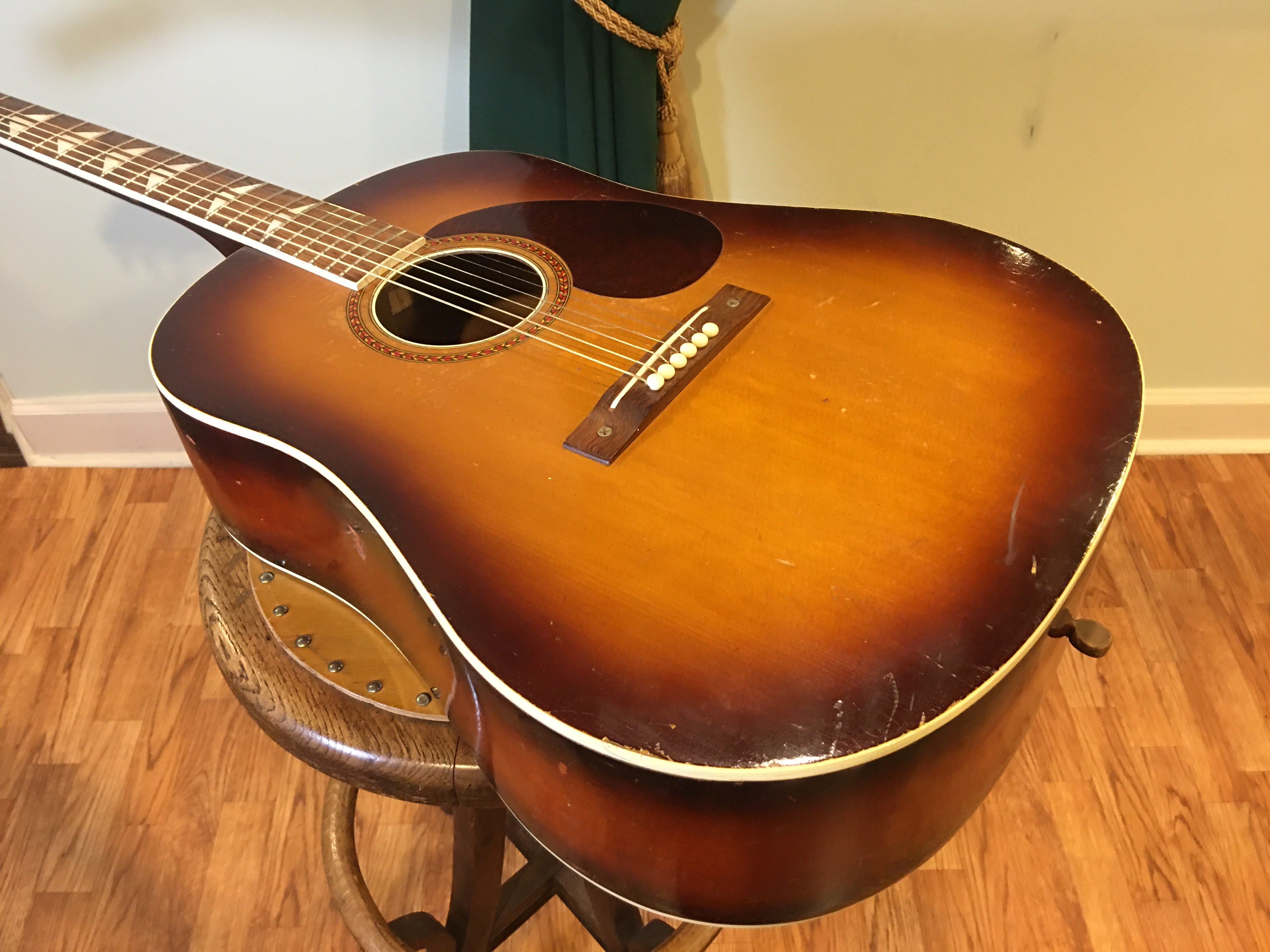 1951 Regal Milord Jumbo Acoustic Guitar Sunburst – Drugan's Drums