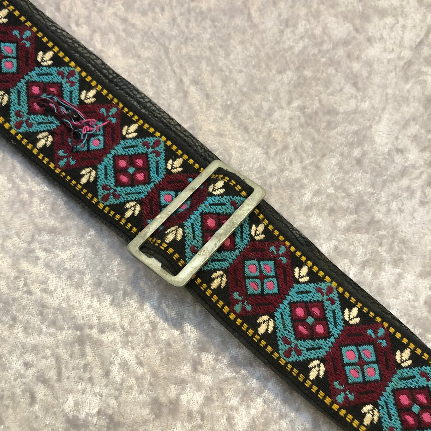 Vintage Ace Guitar Strap Purple Honeycomb