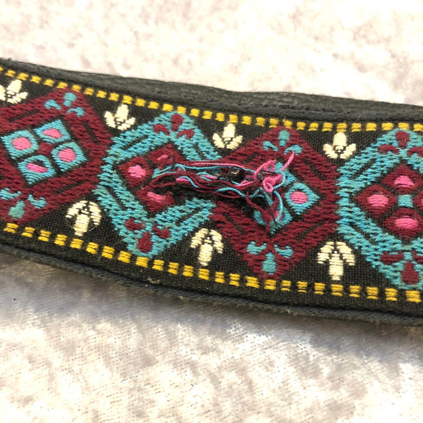 Vintage Ace Guitar Strap Purple Honeycomb