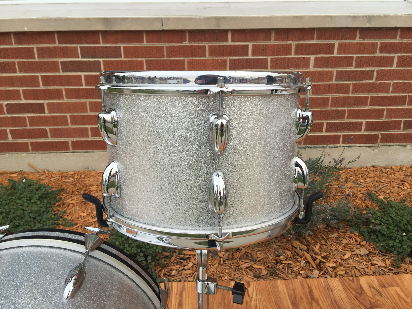 Rare 1964 Slingerland Bop Jet Set in Silver Sparkle - Nice! 18"/12"/14"