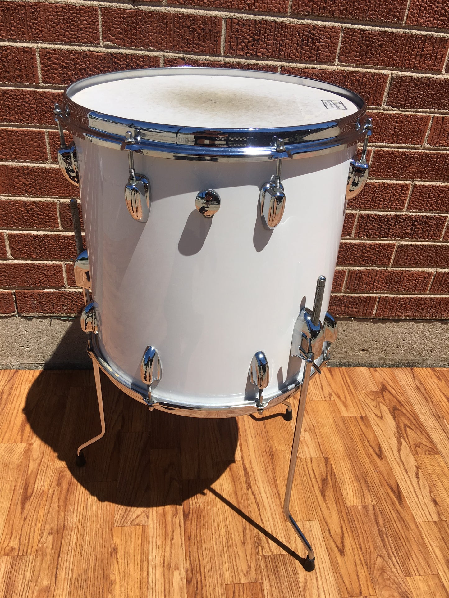 1970s Slingerland 14"X14" Bop Floor Tom White Gloss Pearl 3 Ply CLEAN !