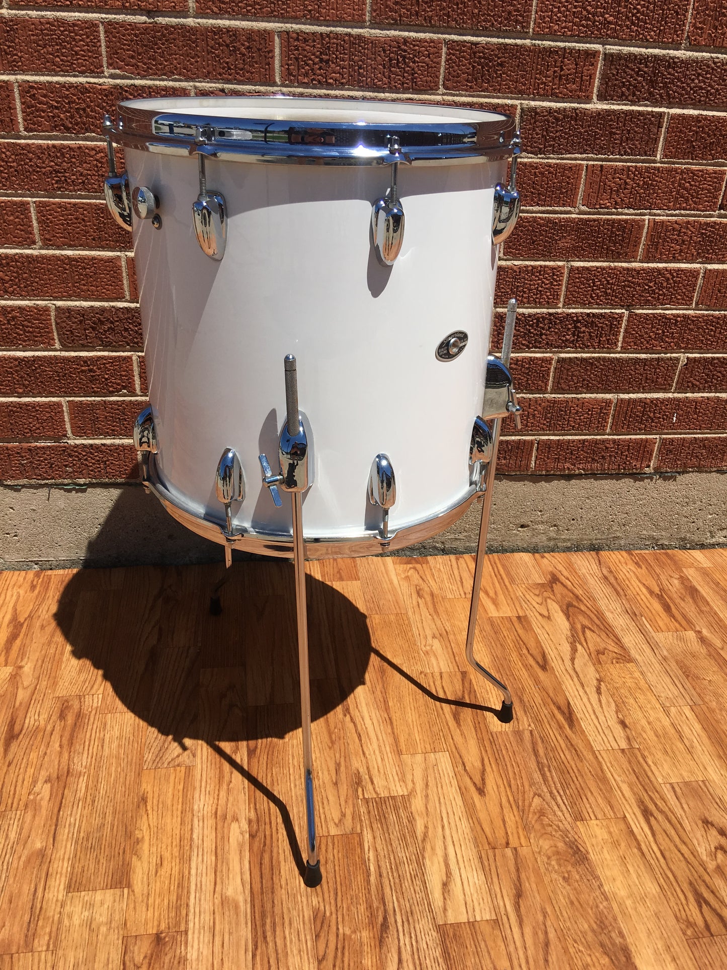 1970s Slingerland 14"X14" Bop Floor Tom White Gloss Pearl 3 Ply CLEAN !