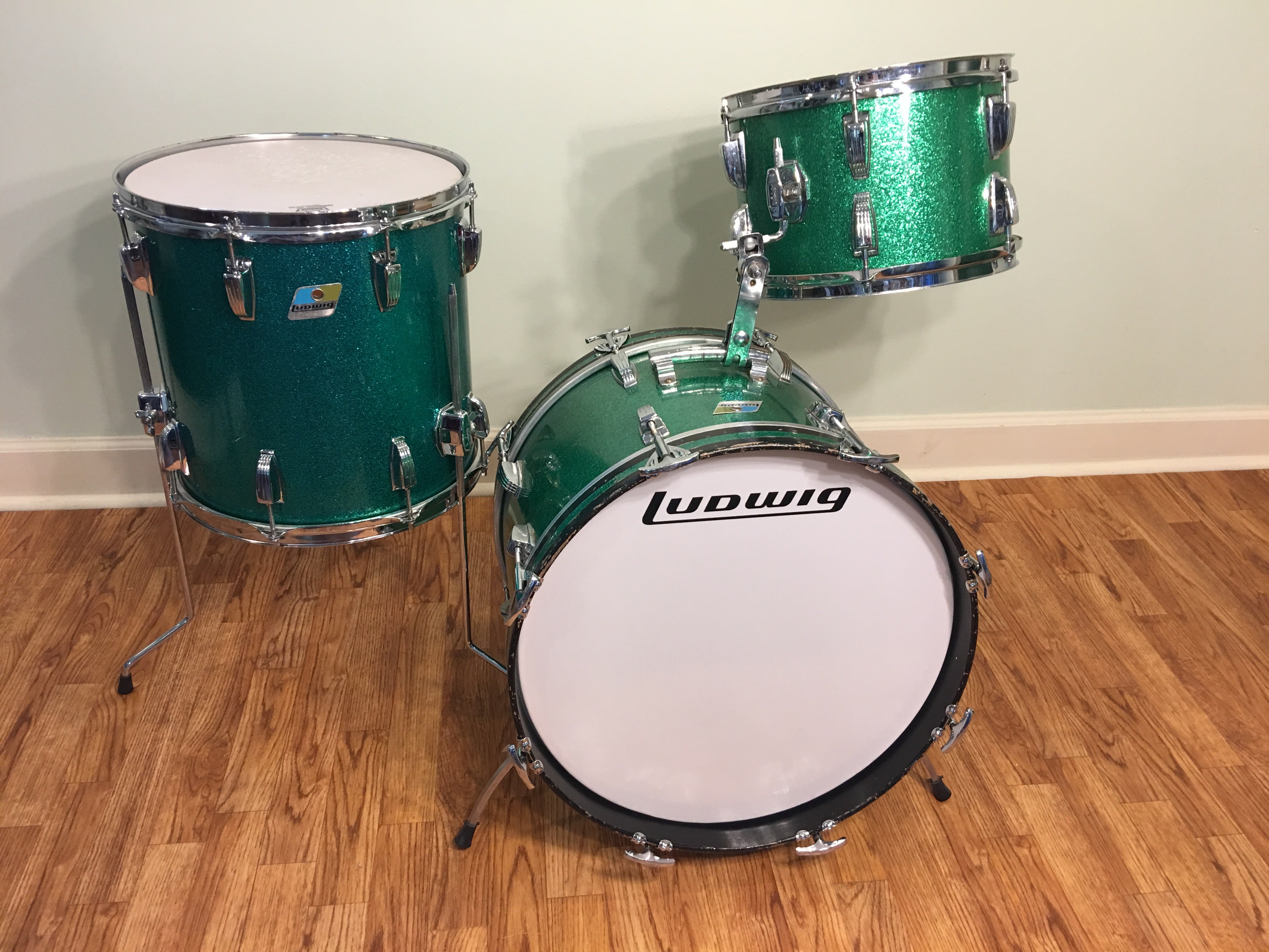 1970'erne Ludwig Jazzette Green Sparkle1970'erne Ludwig Jazzette Green Sparkle  