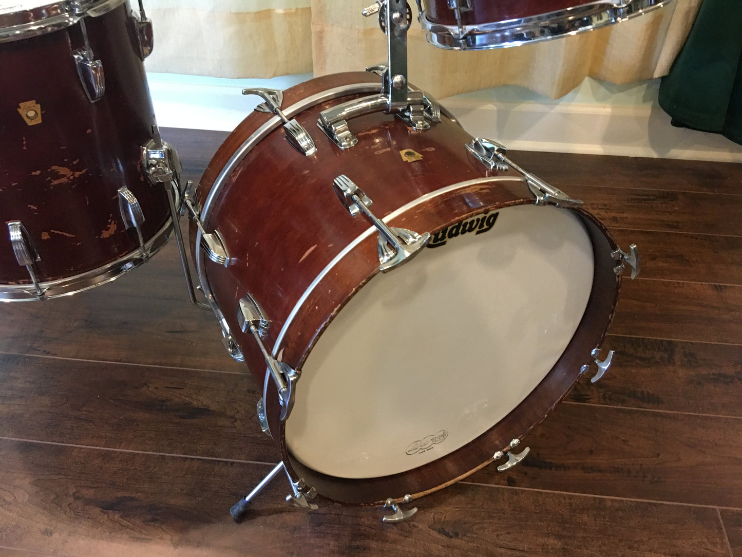 1967 Ludwig Jazzette Keystone Bop Set - Walnut Stain 12x18/12/14