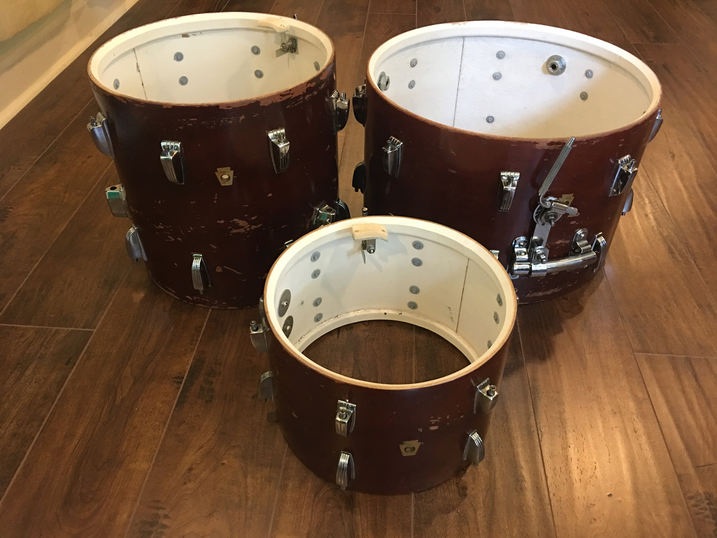 1967 Ludwig Jazzette Keystone Bop Set - Walnut Stain 12x18/12/14