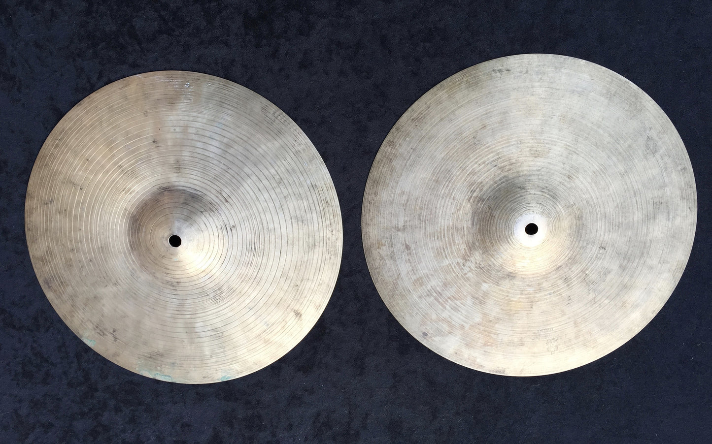 12" 1960's Zildjian K Istanbul Hi Hat Cymbals 658g / 732g - Inventory # 308