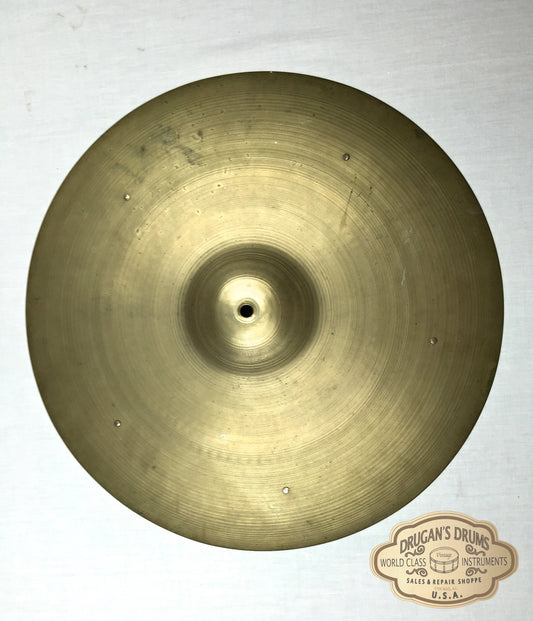 18" 1950's Zildjian A Large Stamp Sizzle Crash Ride w/ Rivets 1630g # 110